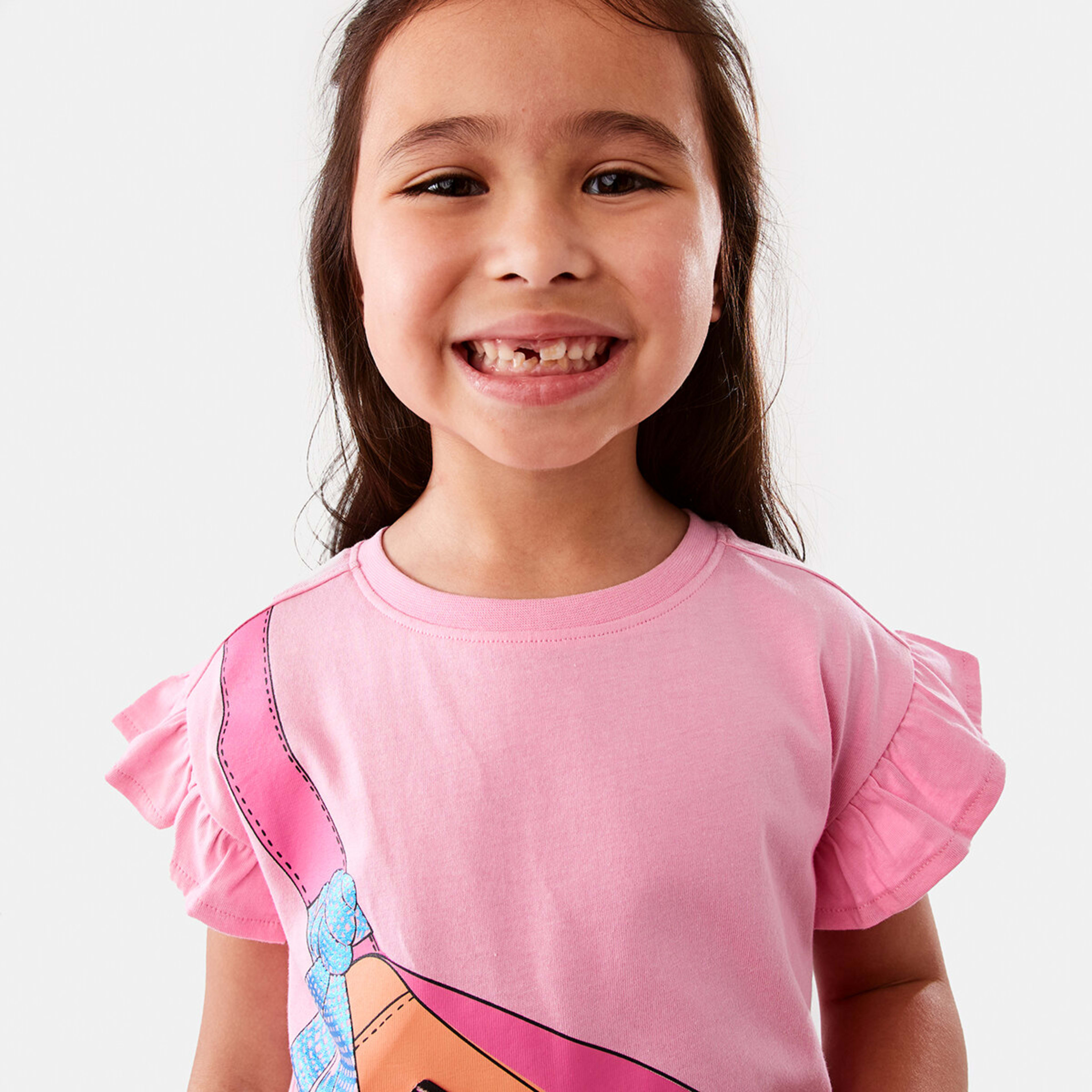 4 Print Flap Novelty T-shirt Pnk Wmelon, 4 of 10