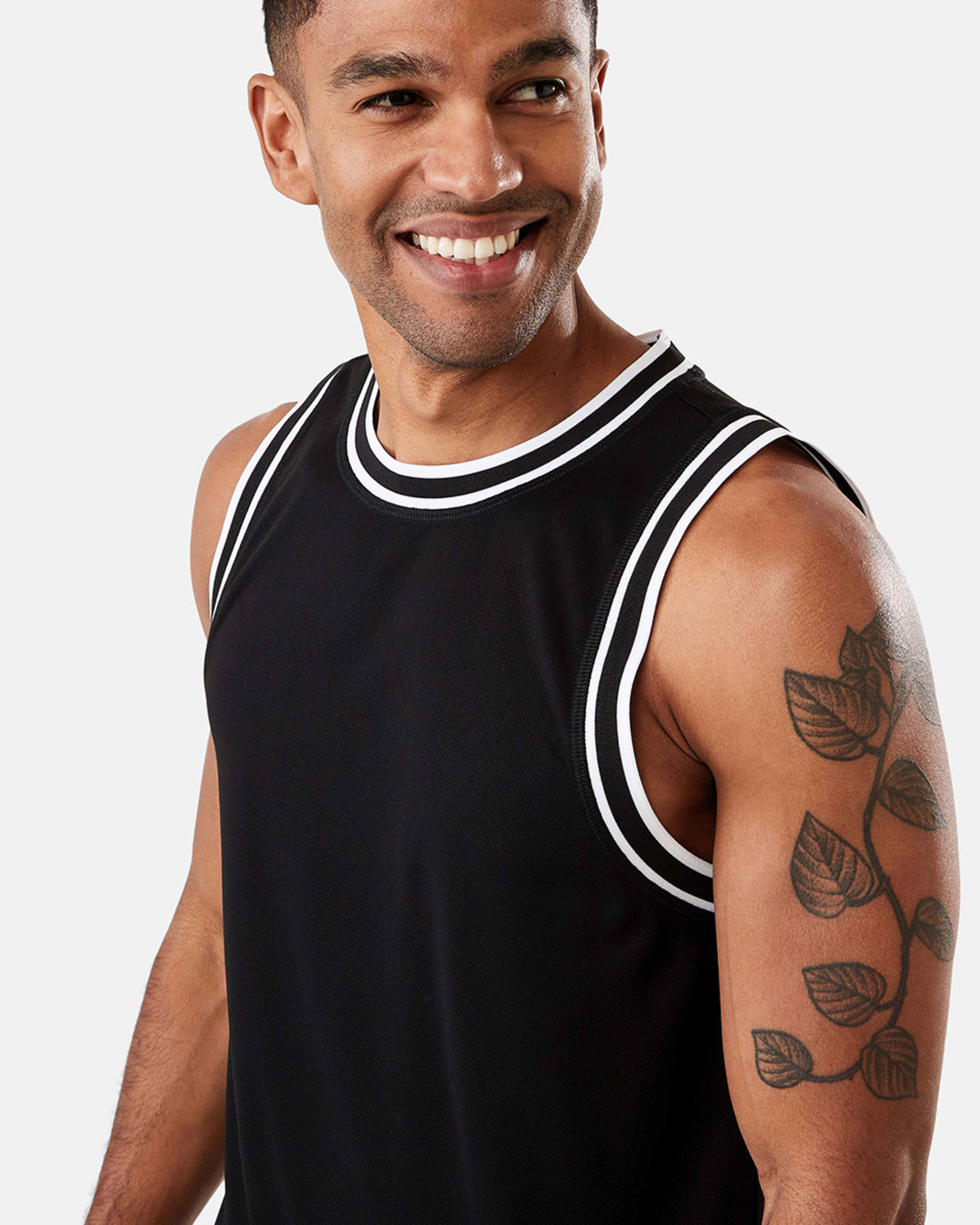 4 Active Mens Basketball Tank BLACK, 4 of 6