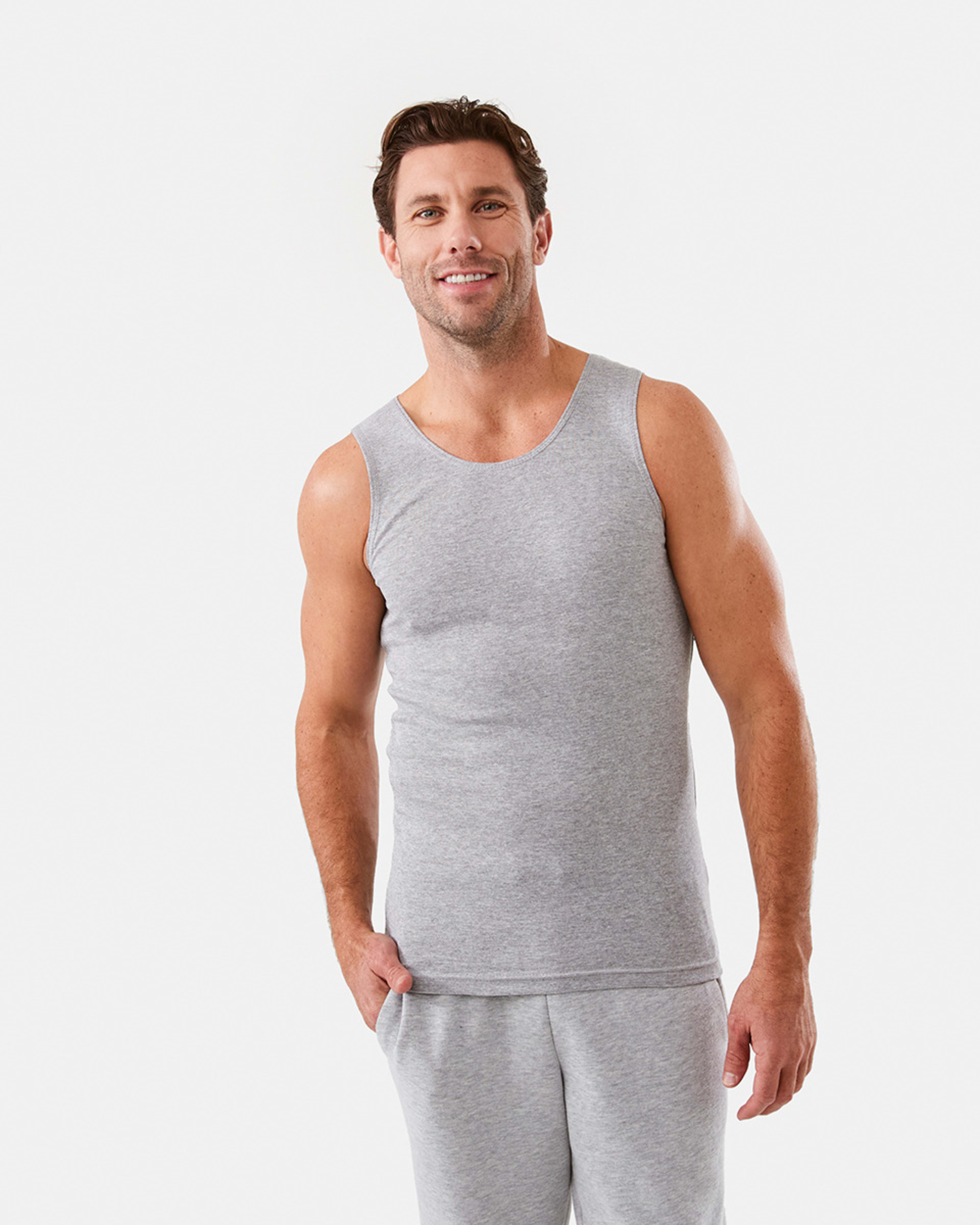 1 3 Pack Singlets GREY MARLE