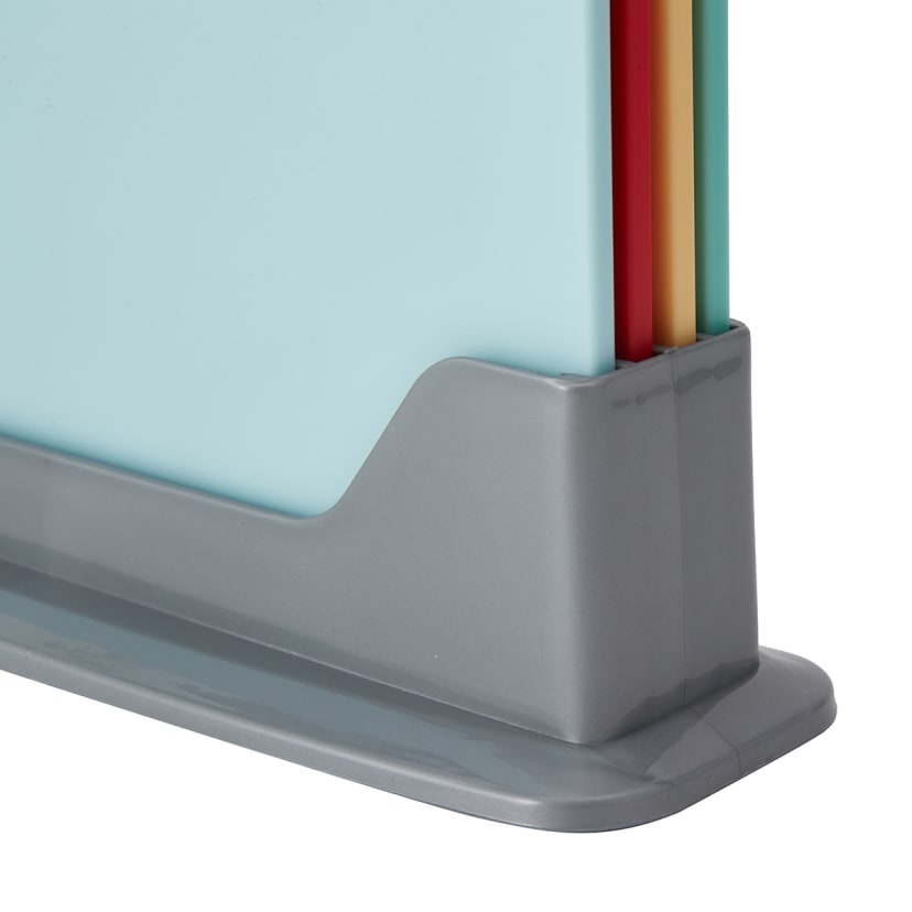Set of 4 Chopping Boards with Stand Kmart