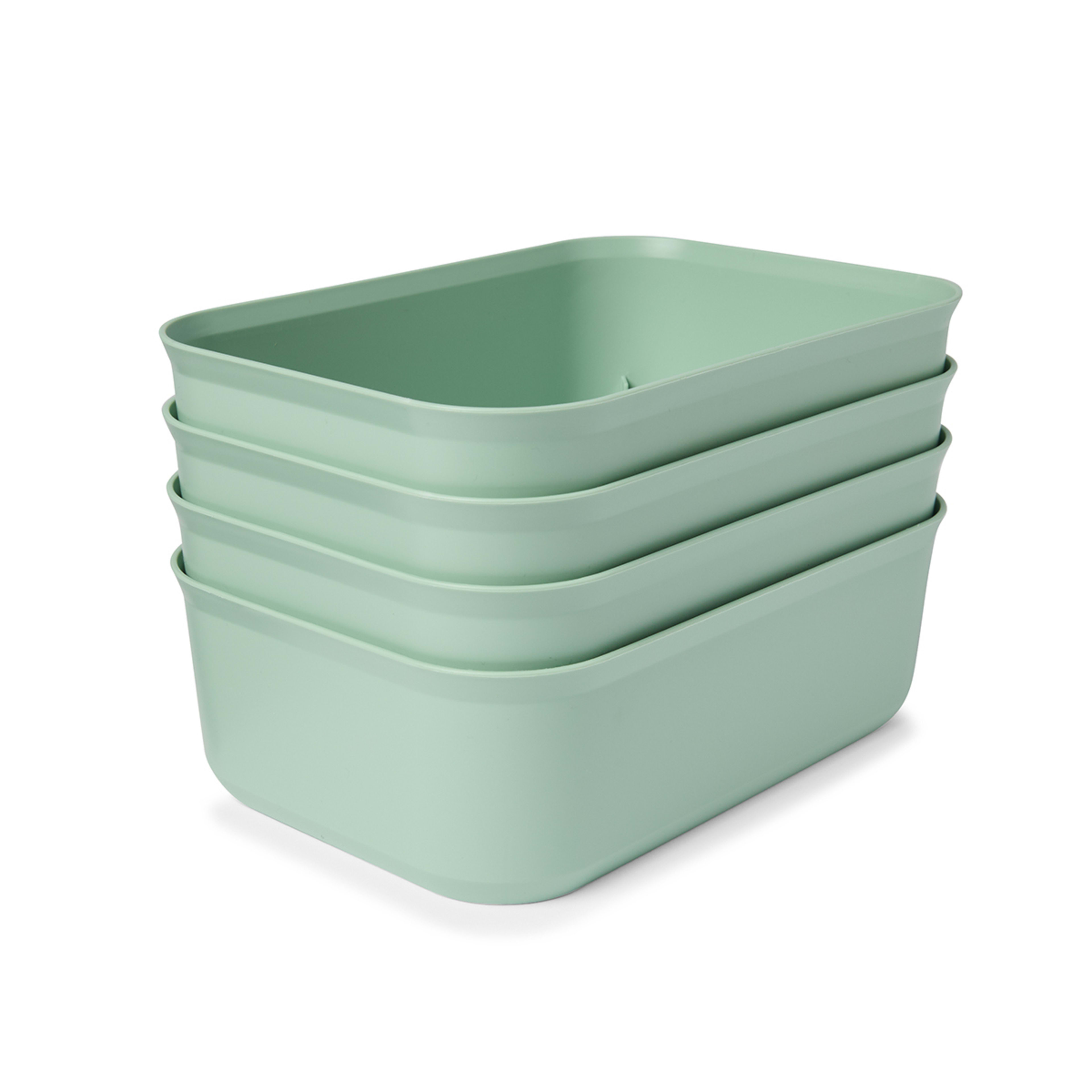 4 4 Pack 3L Utile Medium Tubs - Green, 4 of 7