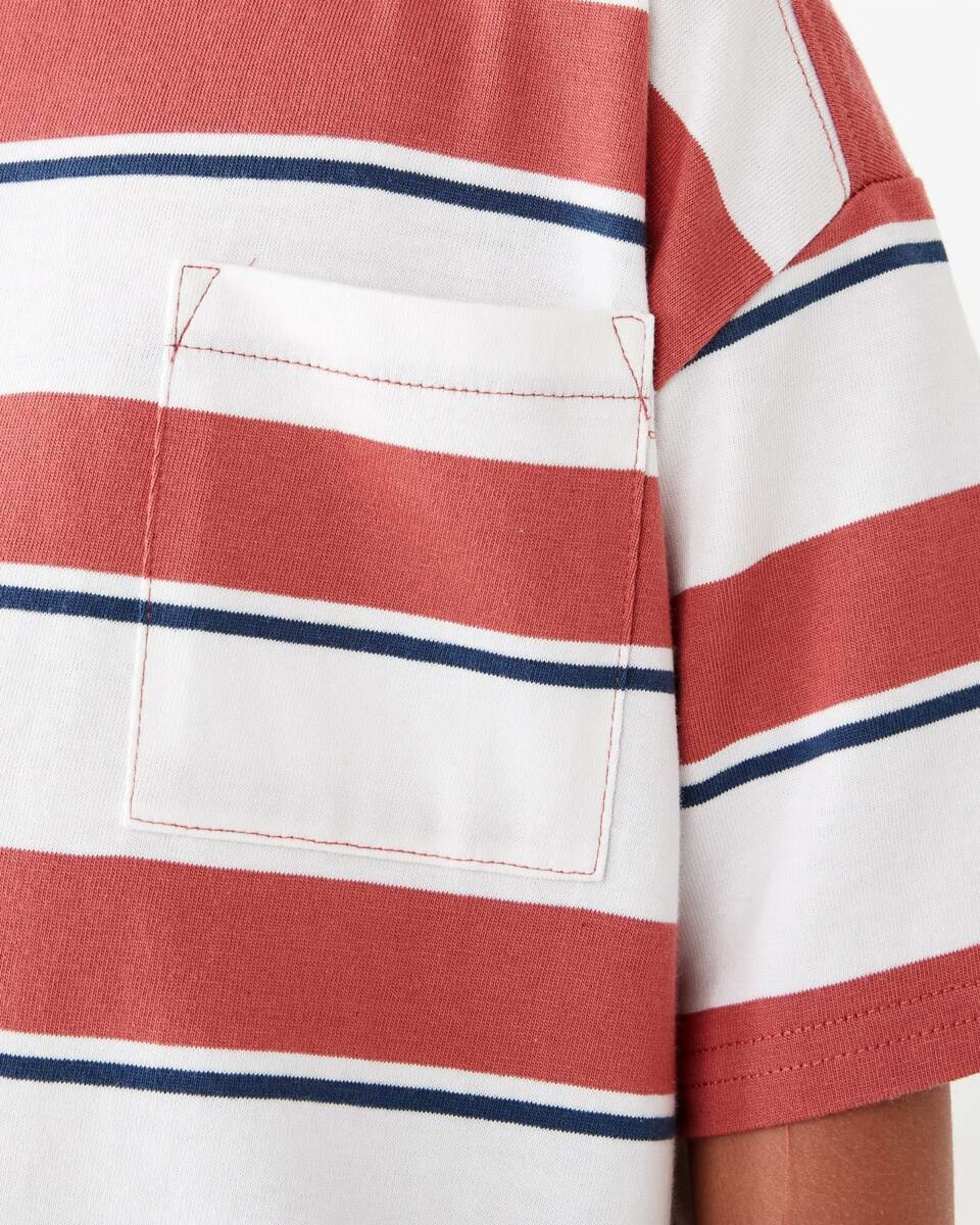 5 Oversized Stripe T-shirt North Stripe Washed Red, 5 of 9
