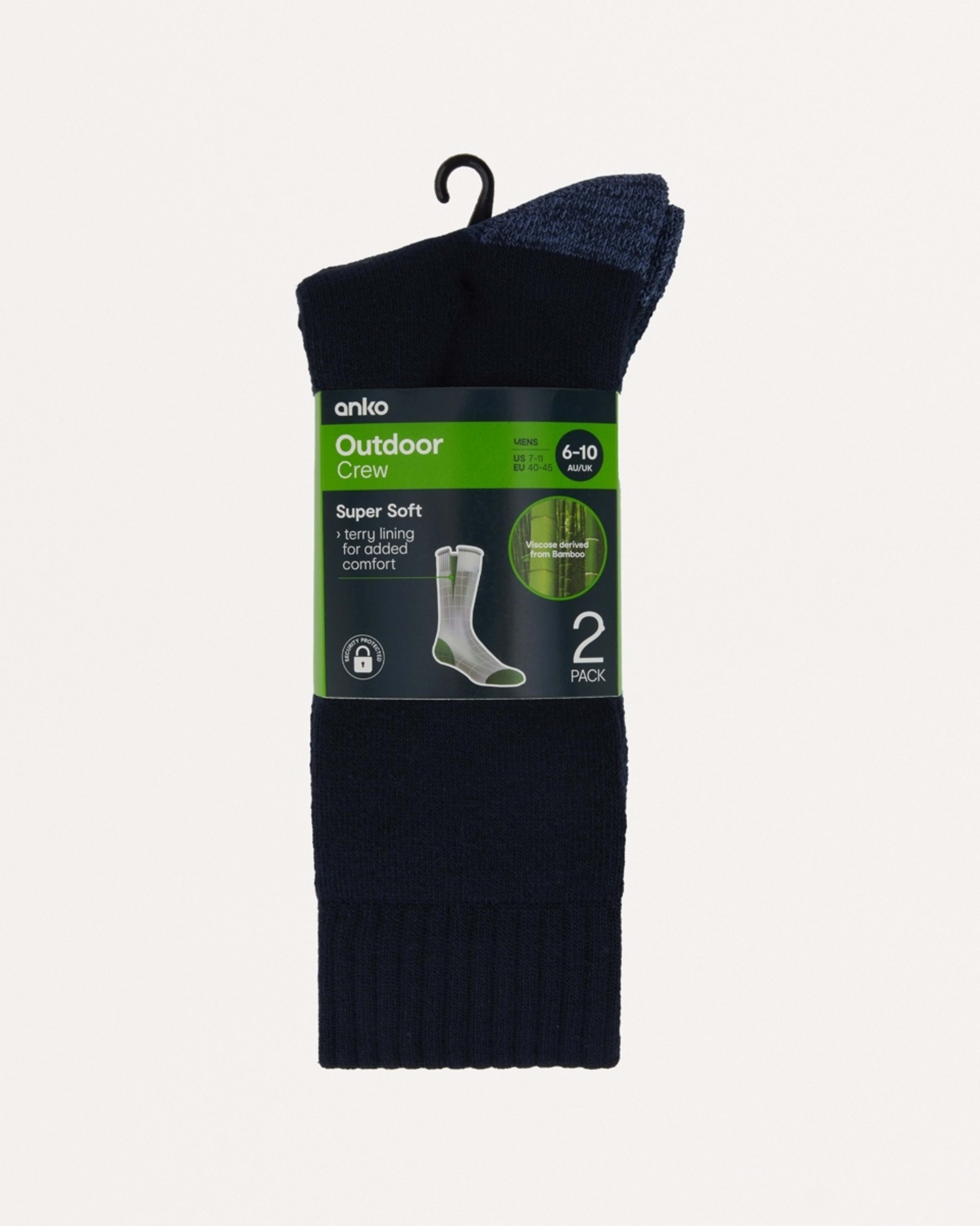 3 2 Pack Bamboo Crew Socks NAVY BAMBOO CREW, 3 of 3
