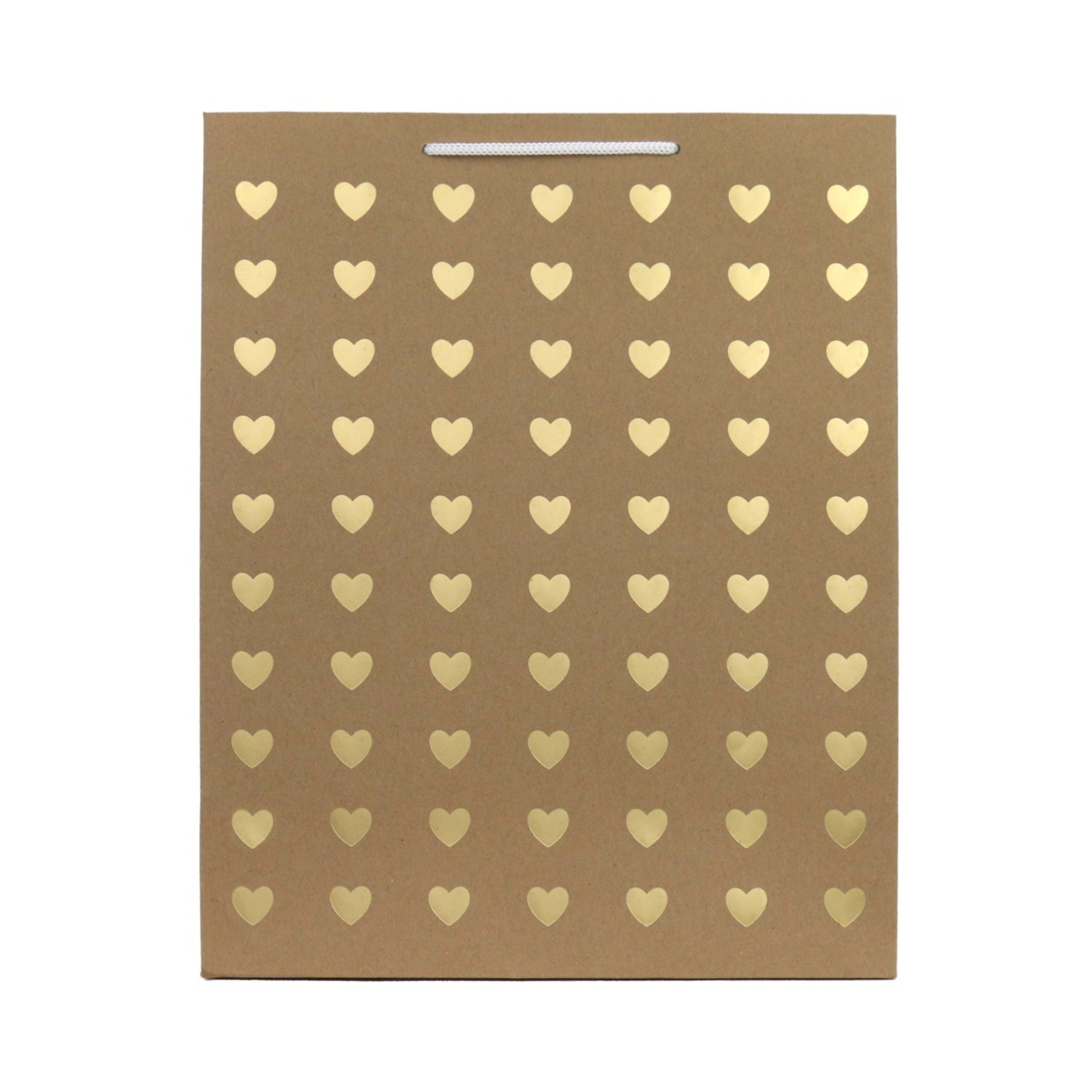 2 Hallmark Large Gift Bag - Kraft and Gold Hearts, 2 of 3