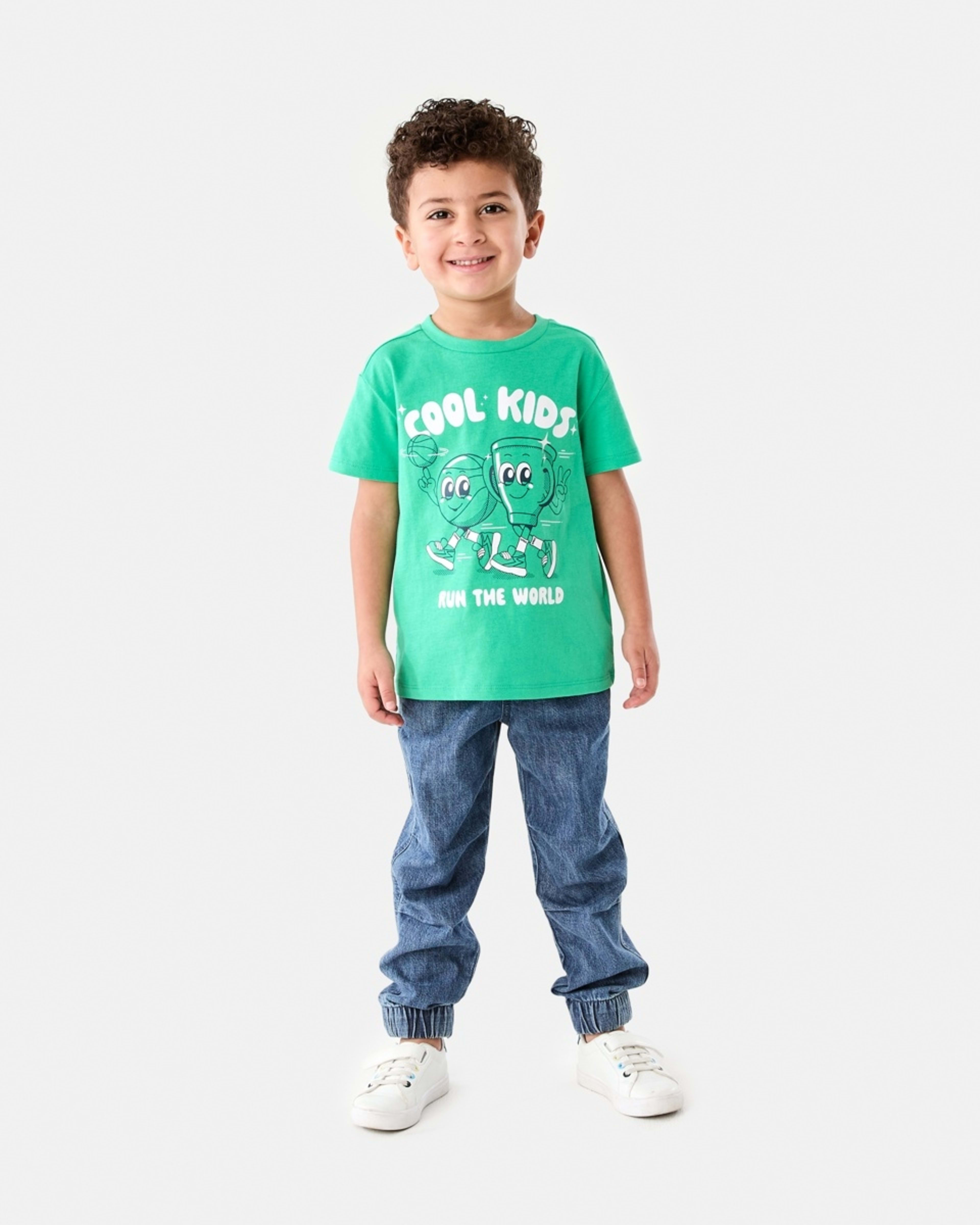 5 Chest Print T-shirt COOL KIDS SPORT APPLE GREEN, 5 of 6