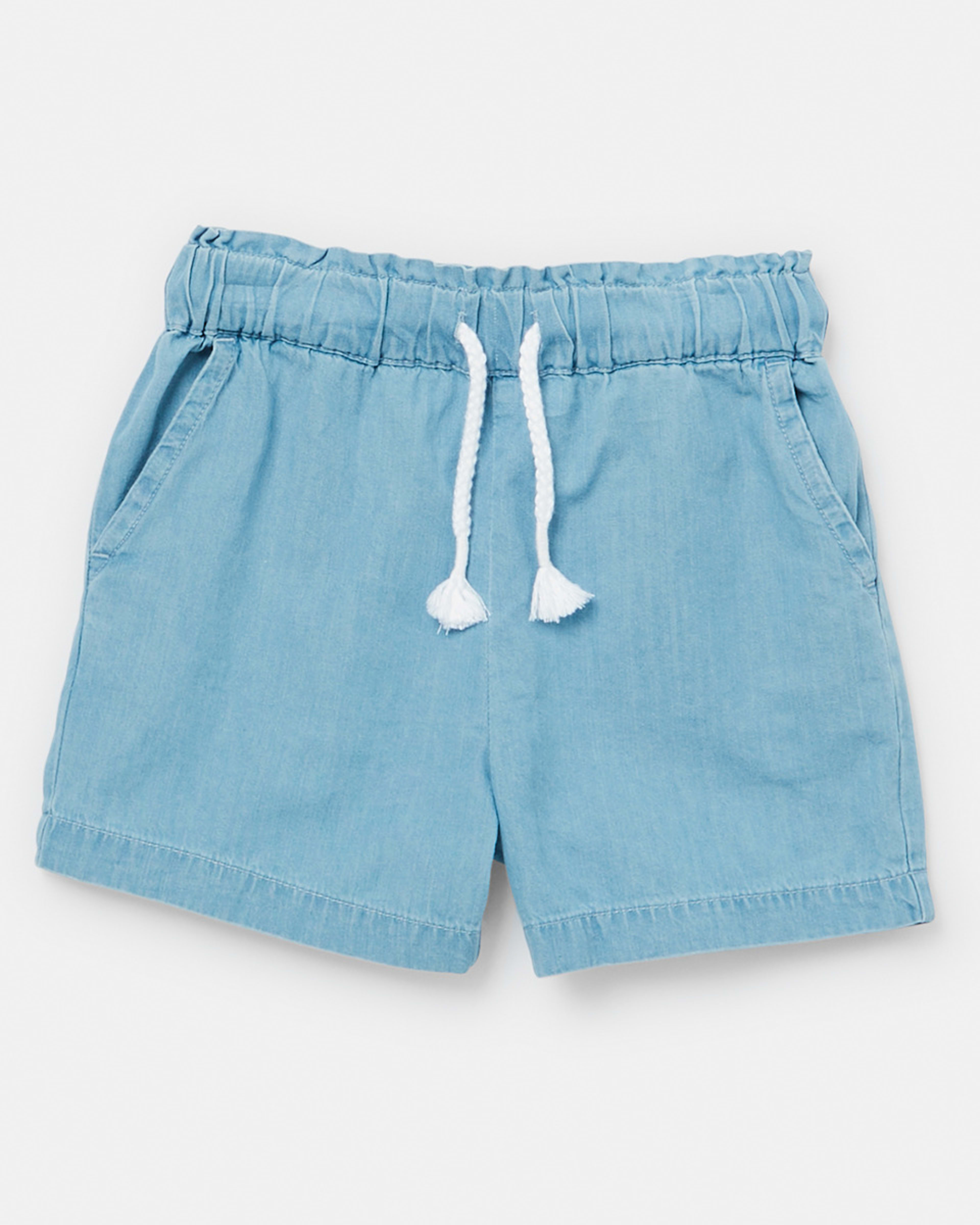 Elastic Chambray Shorts - Kmart