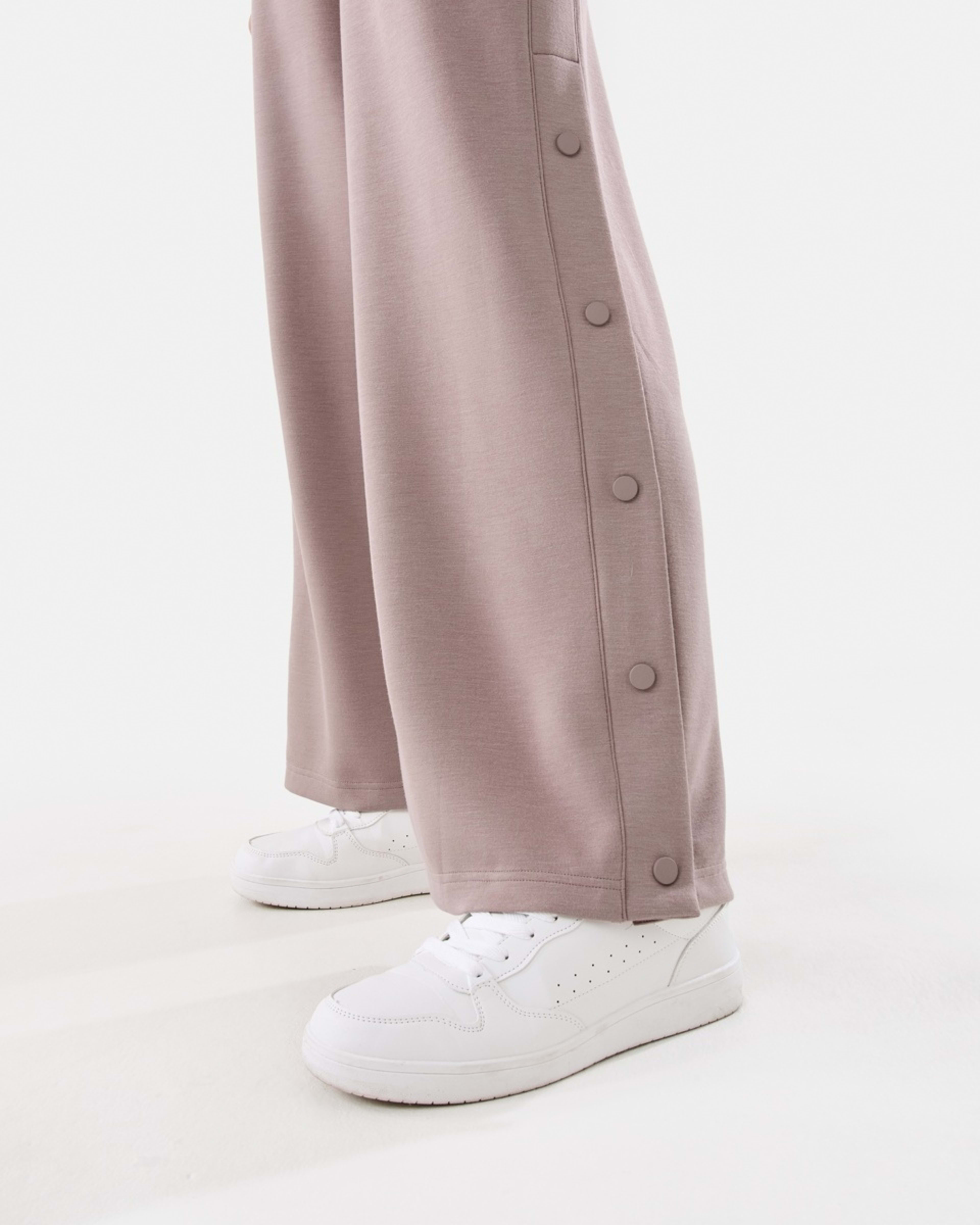 6 Active Womens Snap Trackpants Taupe Tawn, 6 of 10