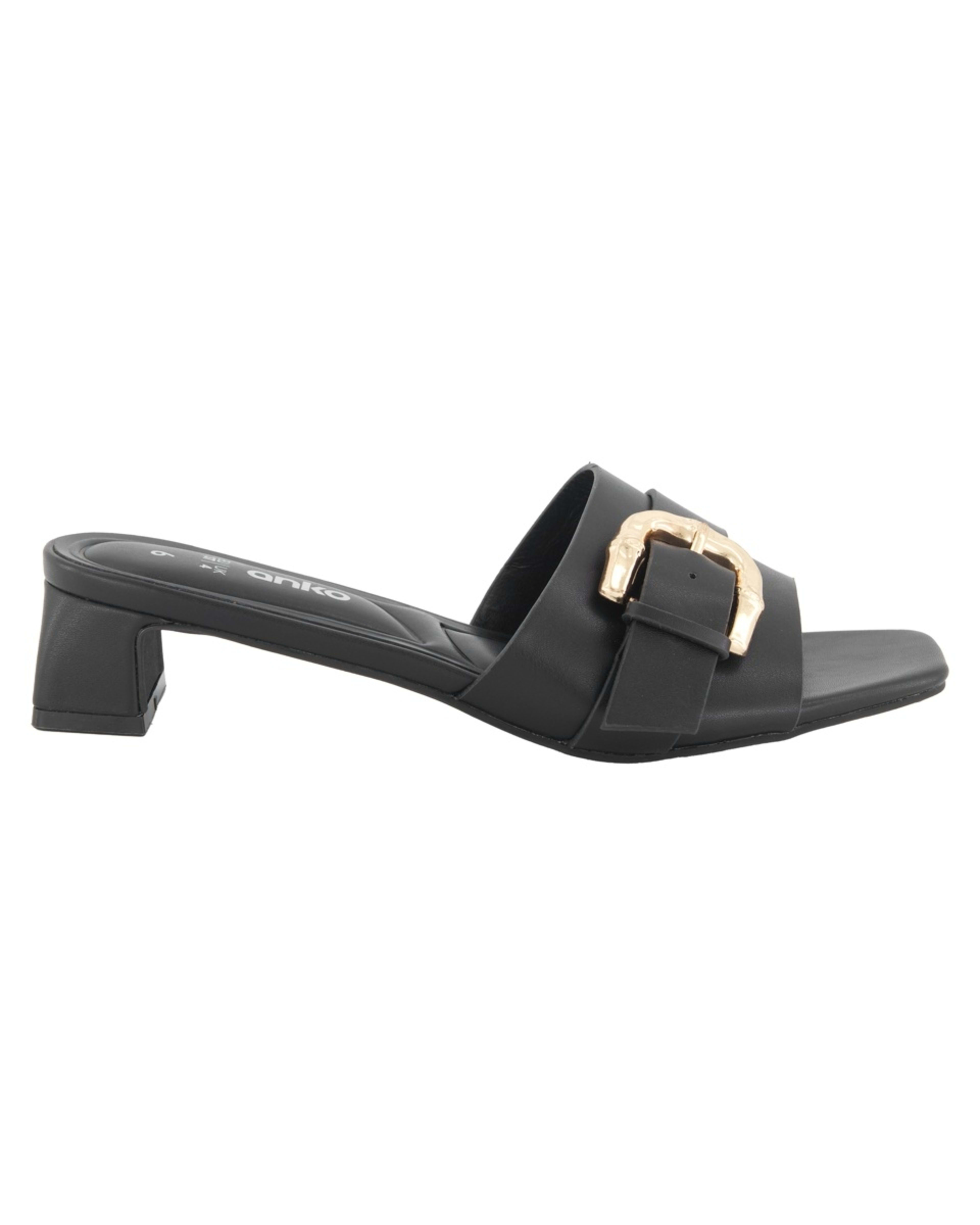 1 Buckle Low Heel Mules Black, 1 of 5