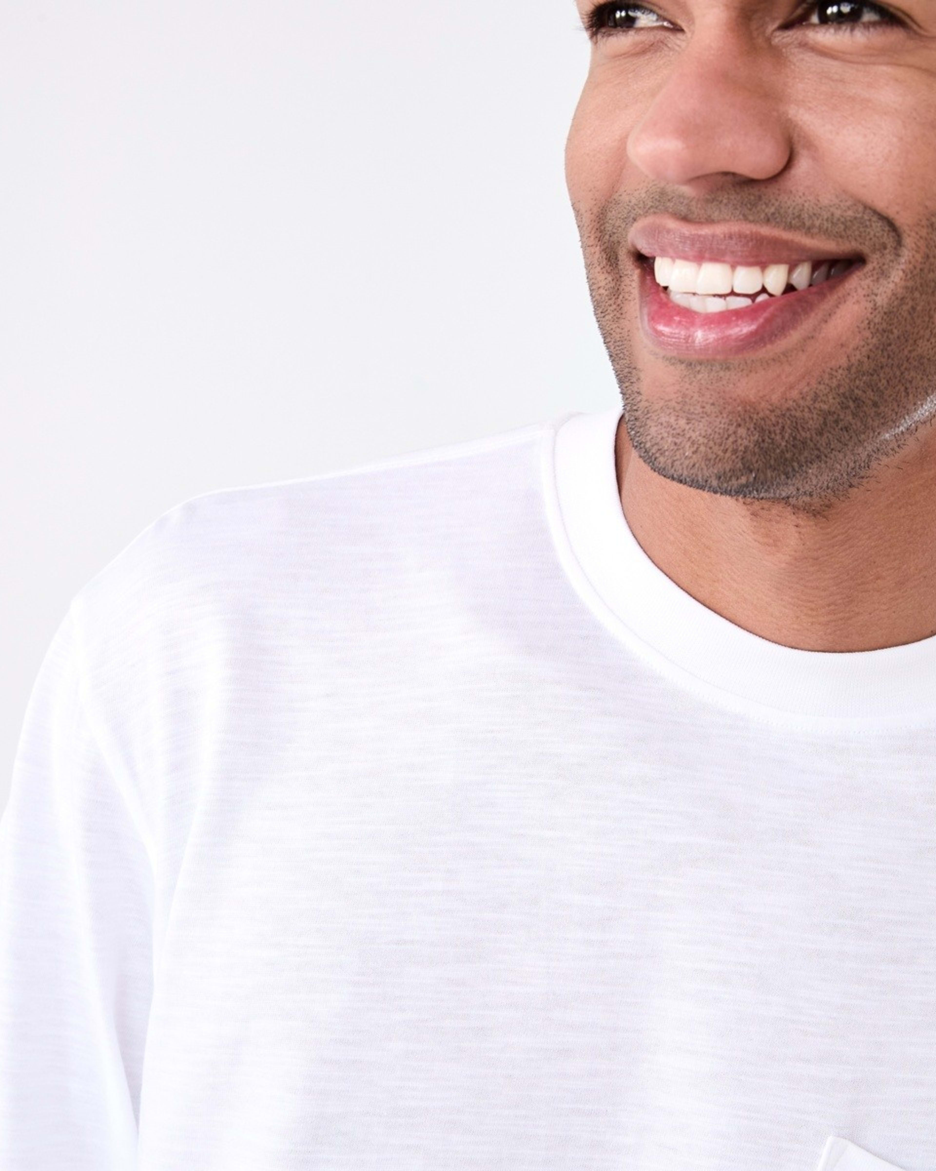 5 Long Sleeve Oversized Slub Pocket T-shirt WHITE, 5 of 6