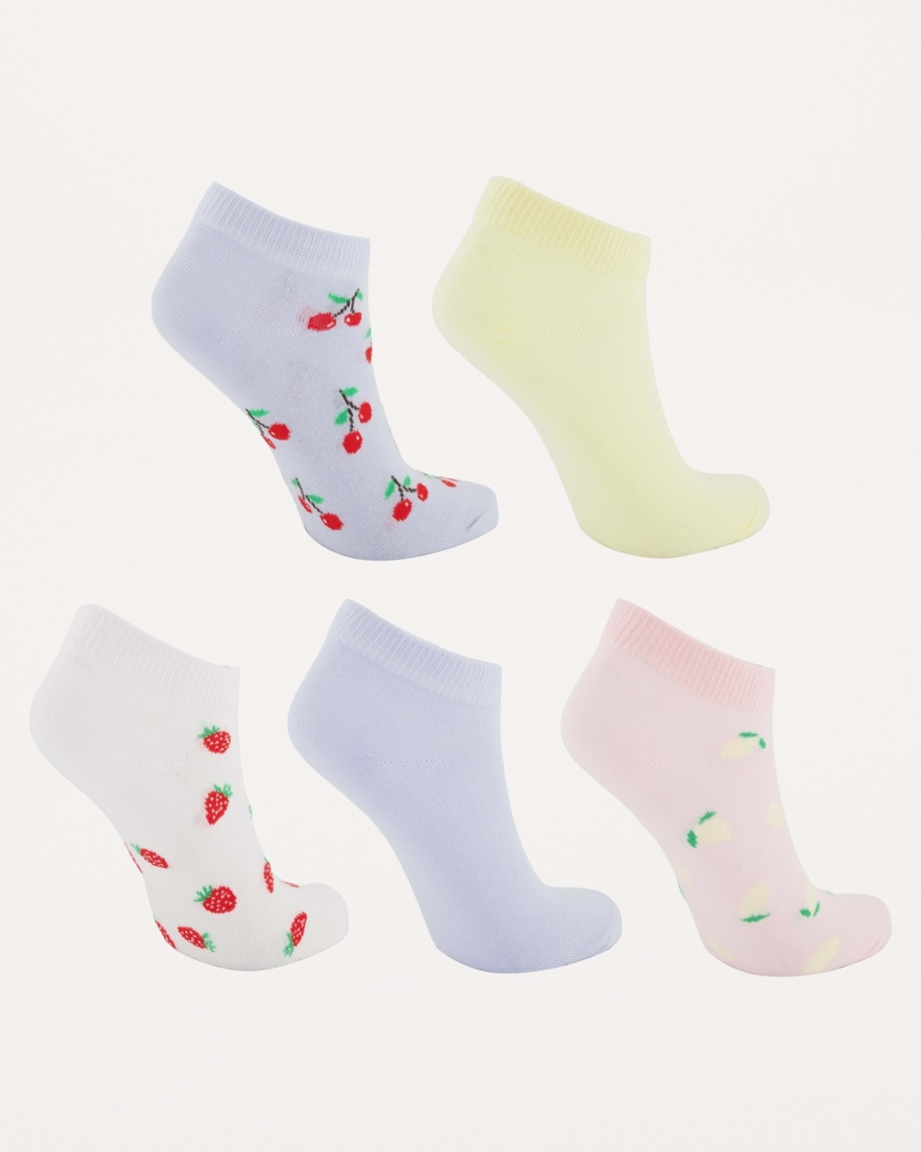 2 5 Pack Fashion Low Cut Socks Fruits, 2 of 3