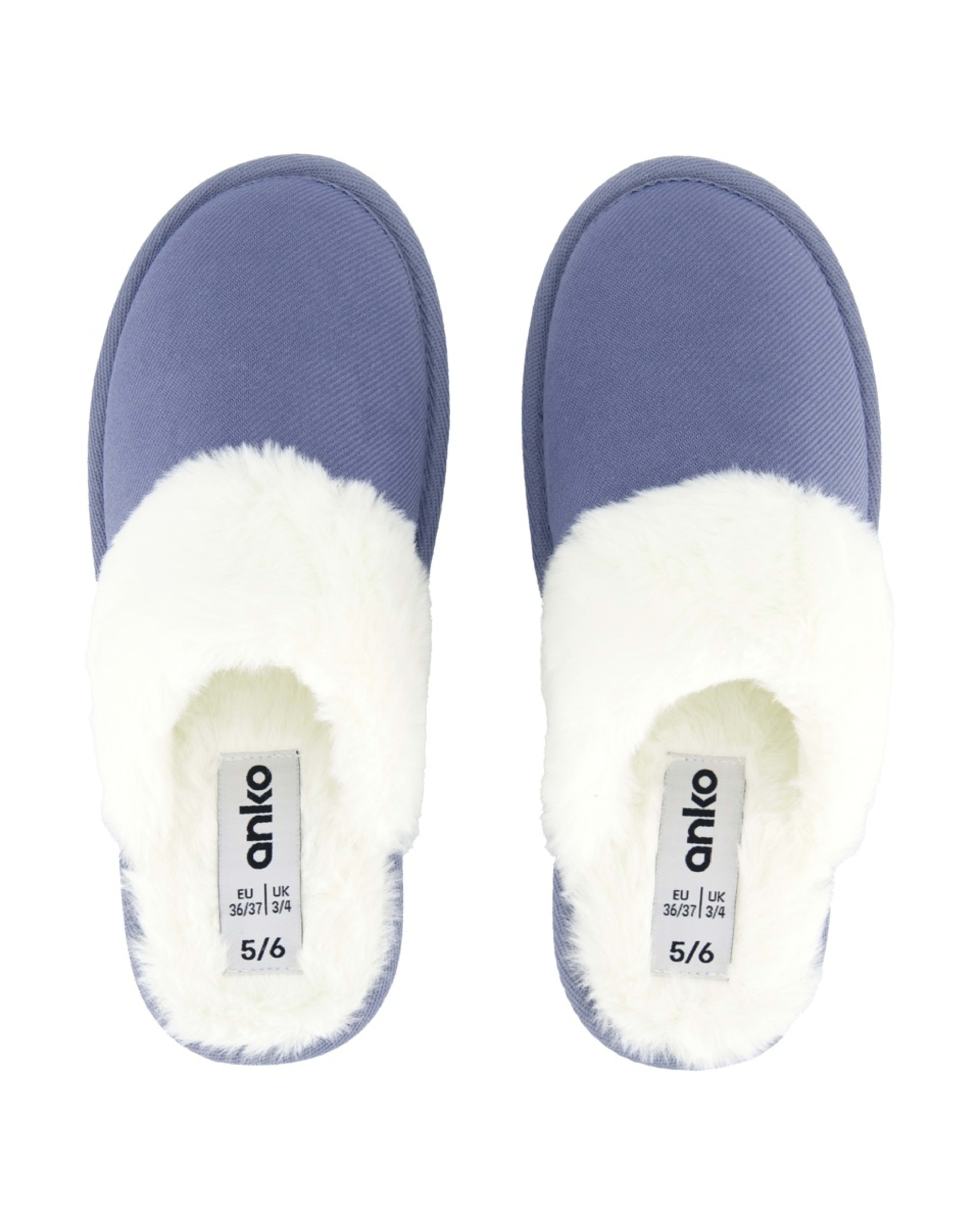 2 Corduroy Slipper Scuffs Blu Dlphnm, 2 of 3
