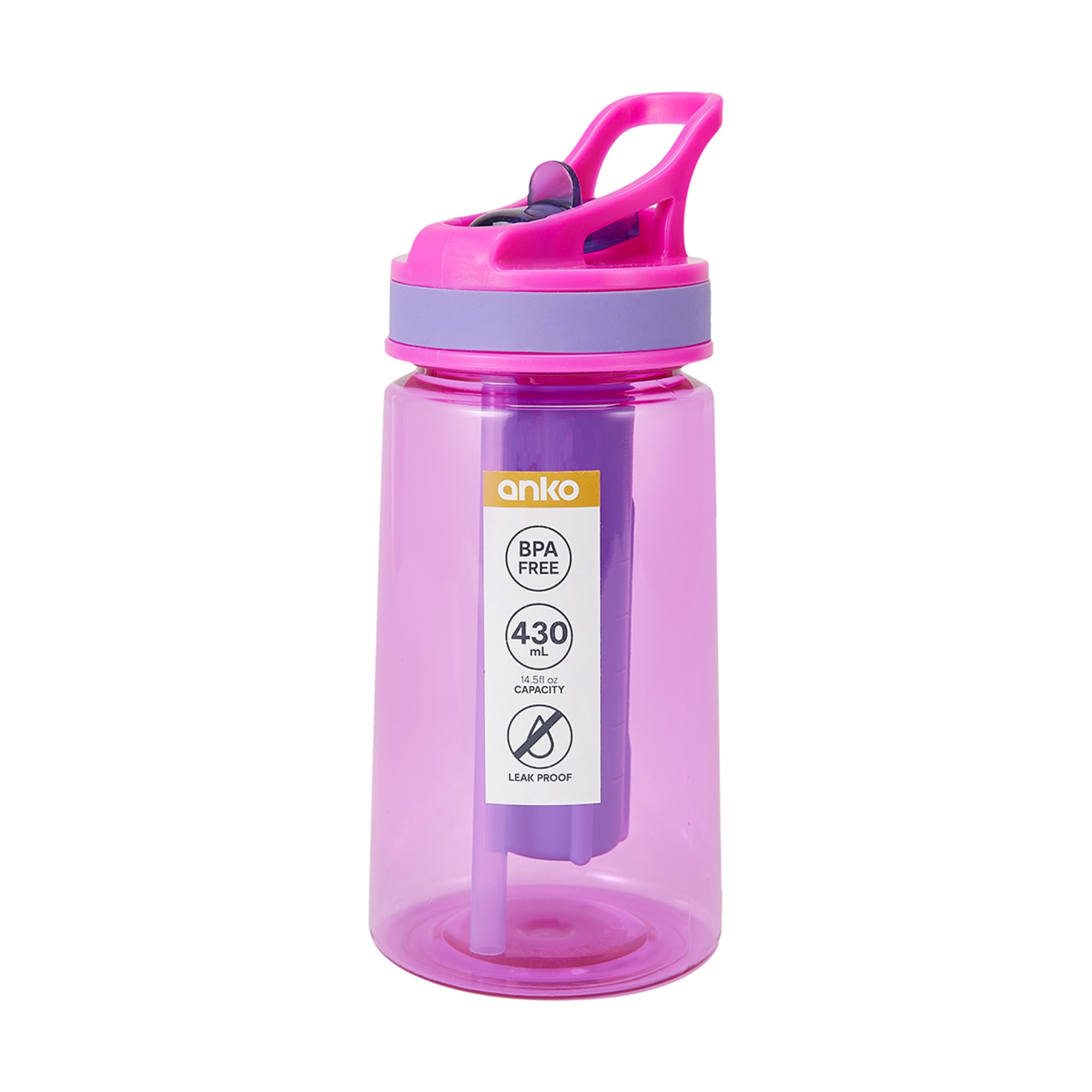 430ml Pink Mini Flared Drink Bottle Kmart