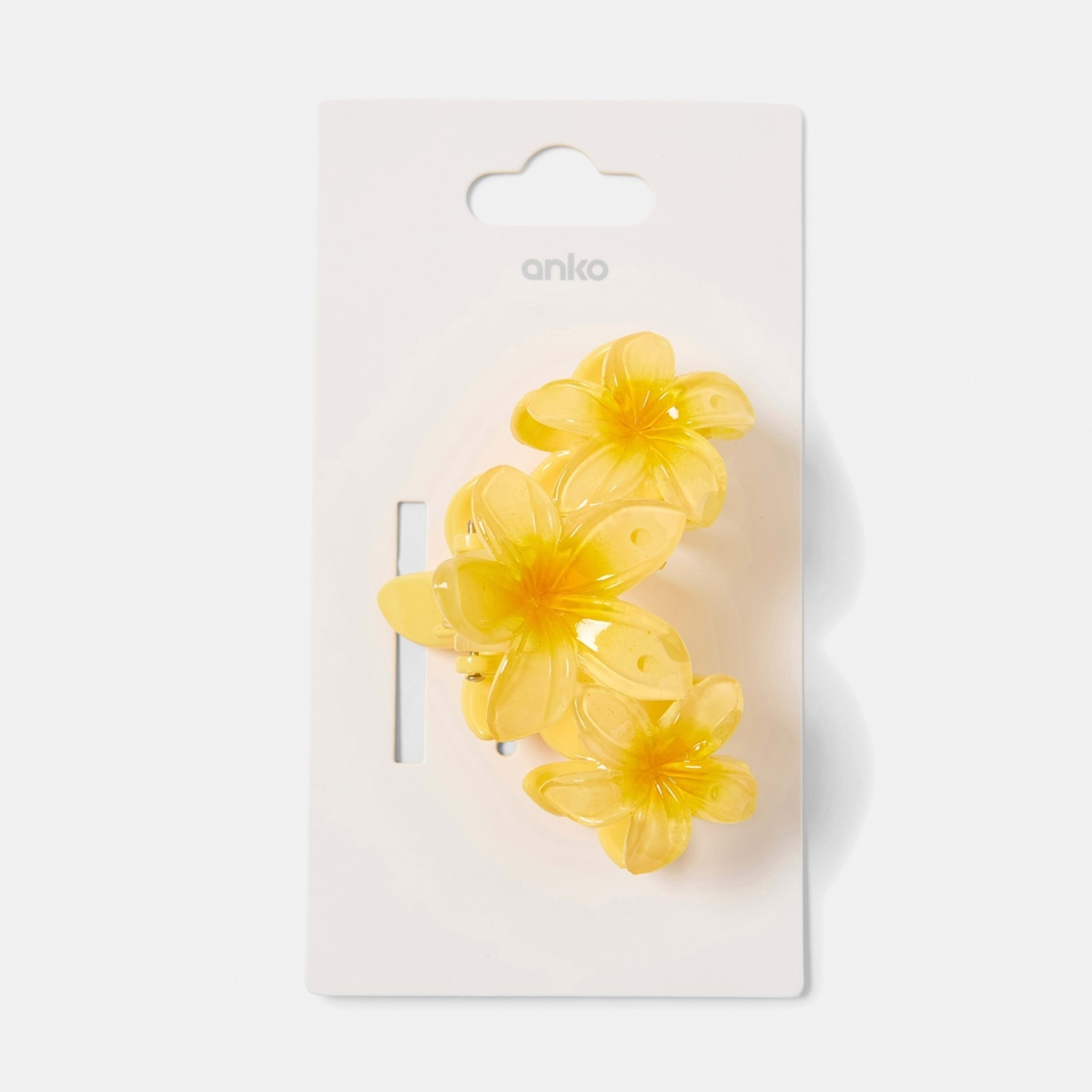 4 Yellow Gradient Frangipani Claw Hair Clip, 4 of 4