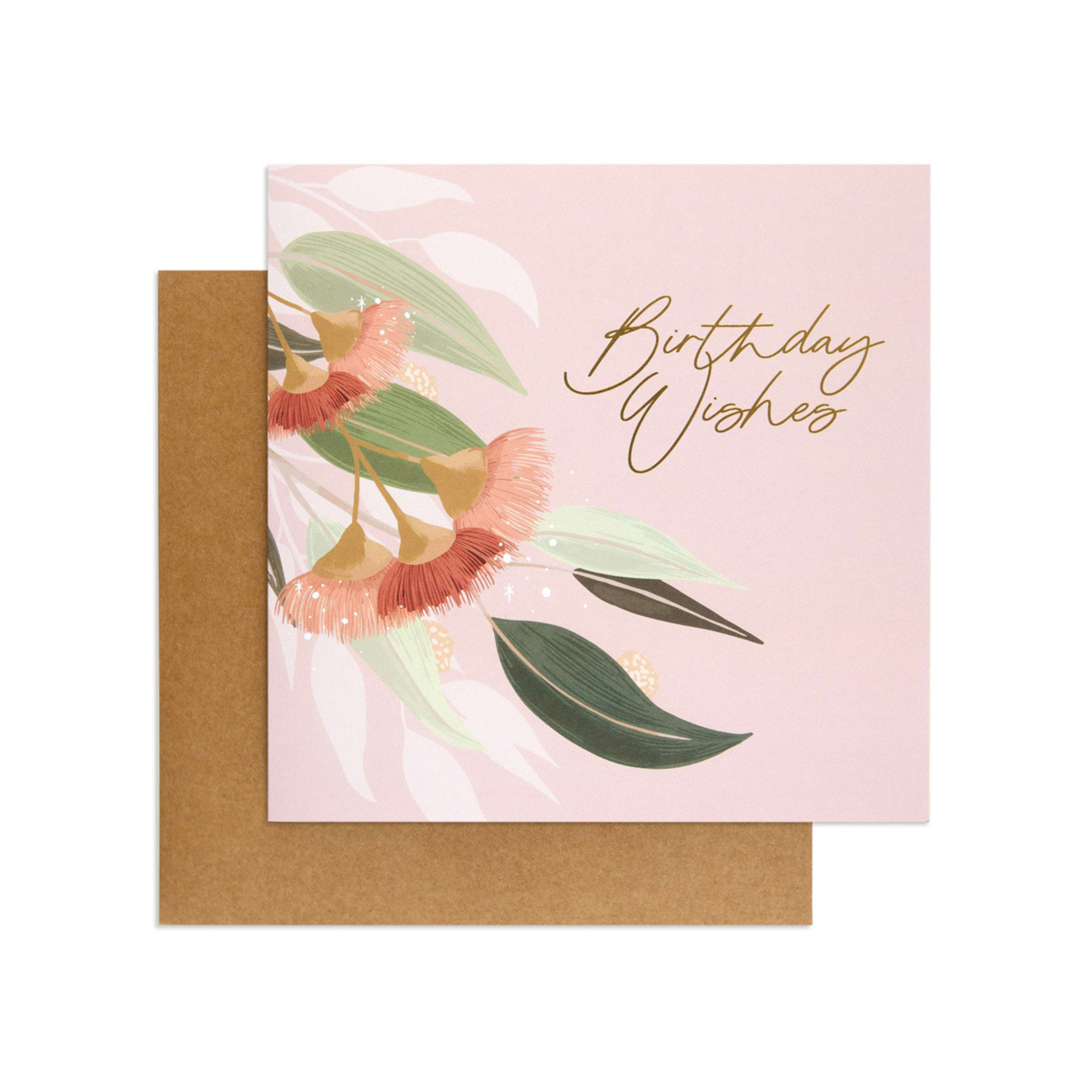 1 Hallmark Birthday Card - Australian Spirit Among The Gum Trees Pink