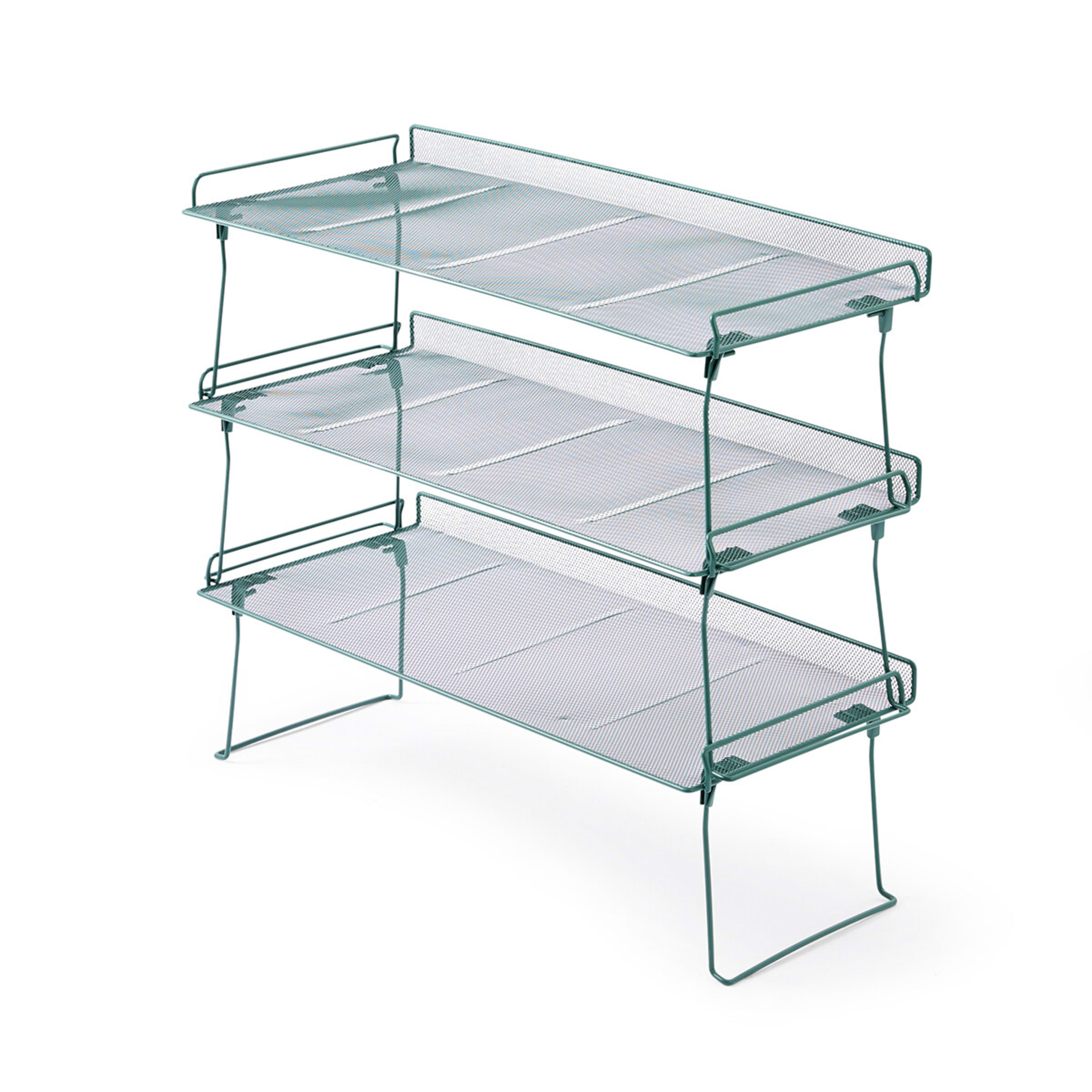 3 Stackable Wire Shoe Shelf - Green, 3 of 9