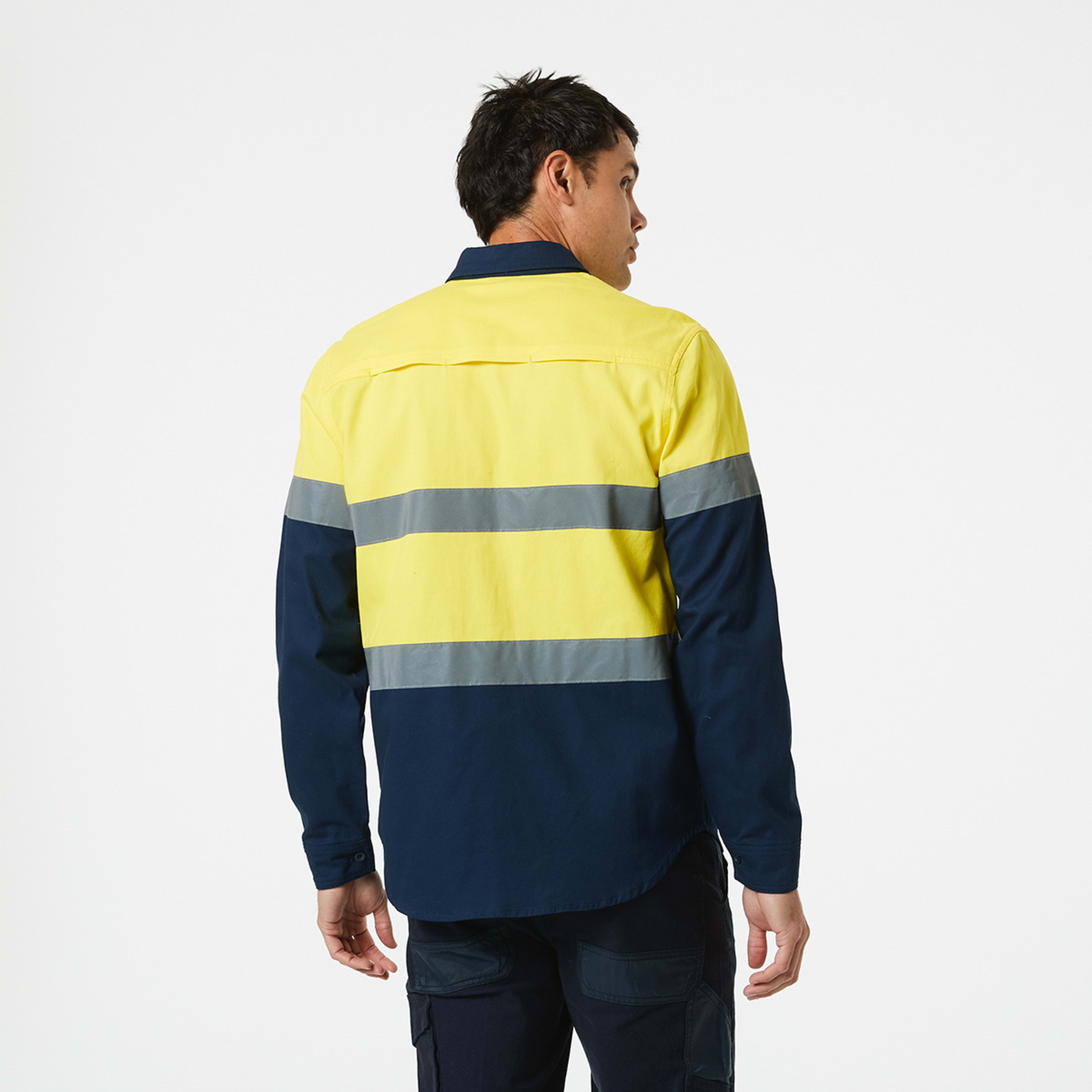 3 Workwear Hi-Visiblity Long Sleeve Reflective Shirt Safety Yellow, 3 of 5