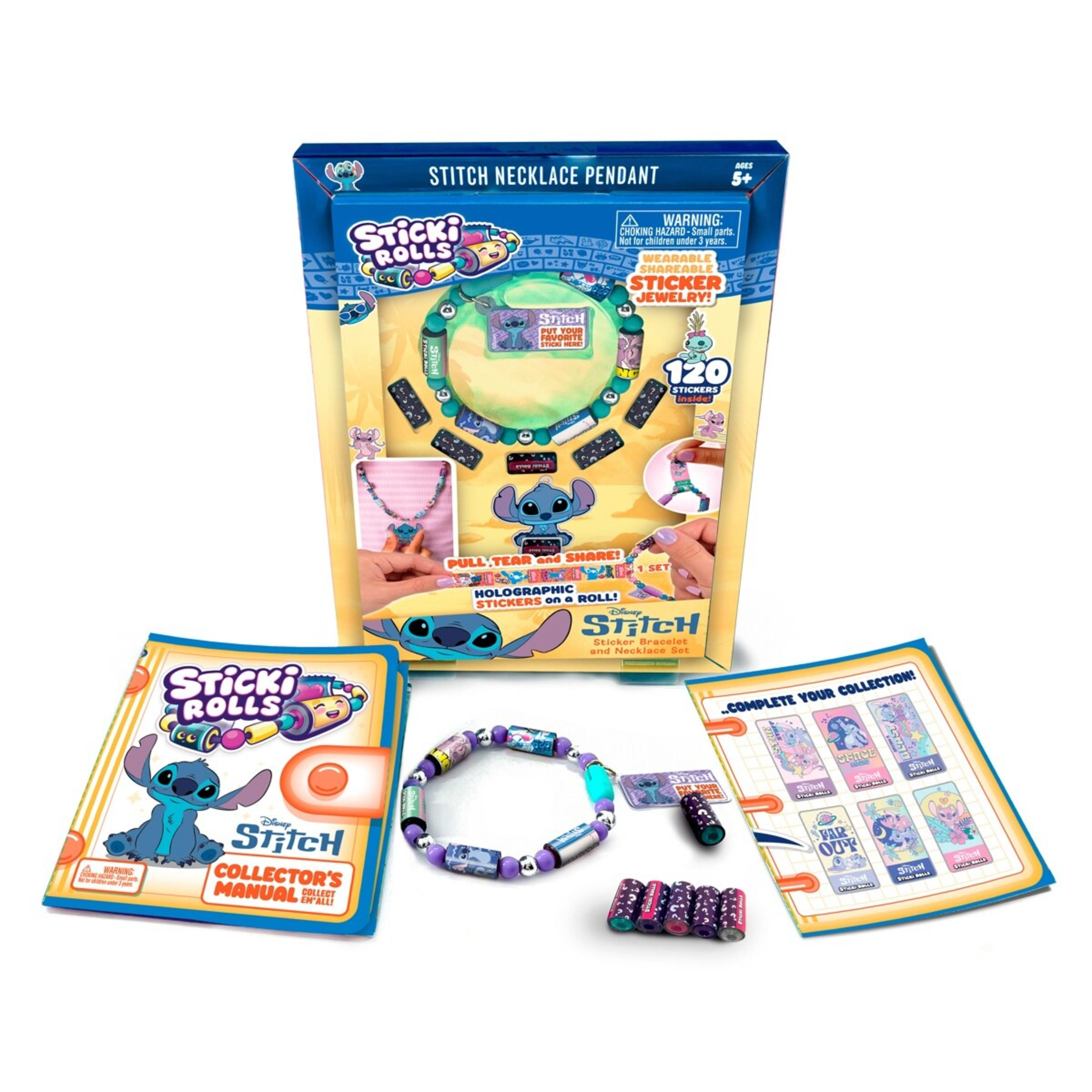 1 Sticki Rolls Disney Lilo & Stitch Sticker Bracelet and Necklace Pendant Jewellery Making Set