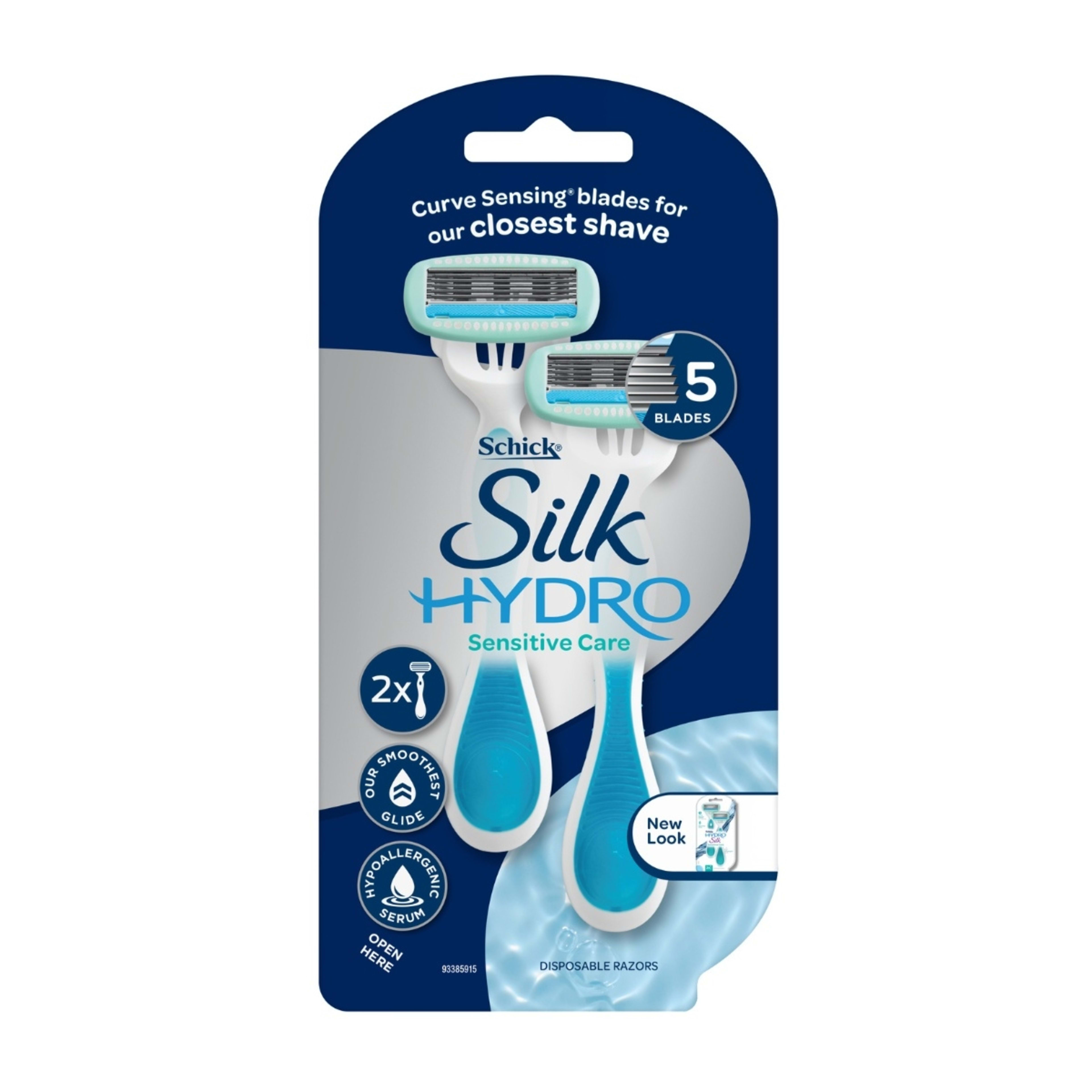 1 Schick 2 Pack Hydro Silk Sensitive Care Disposable Razor