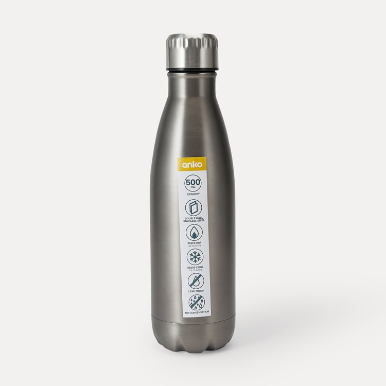 500ml Graphite Double Wall Insulated Drink Bottle Kmart