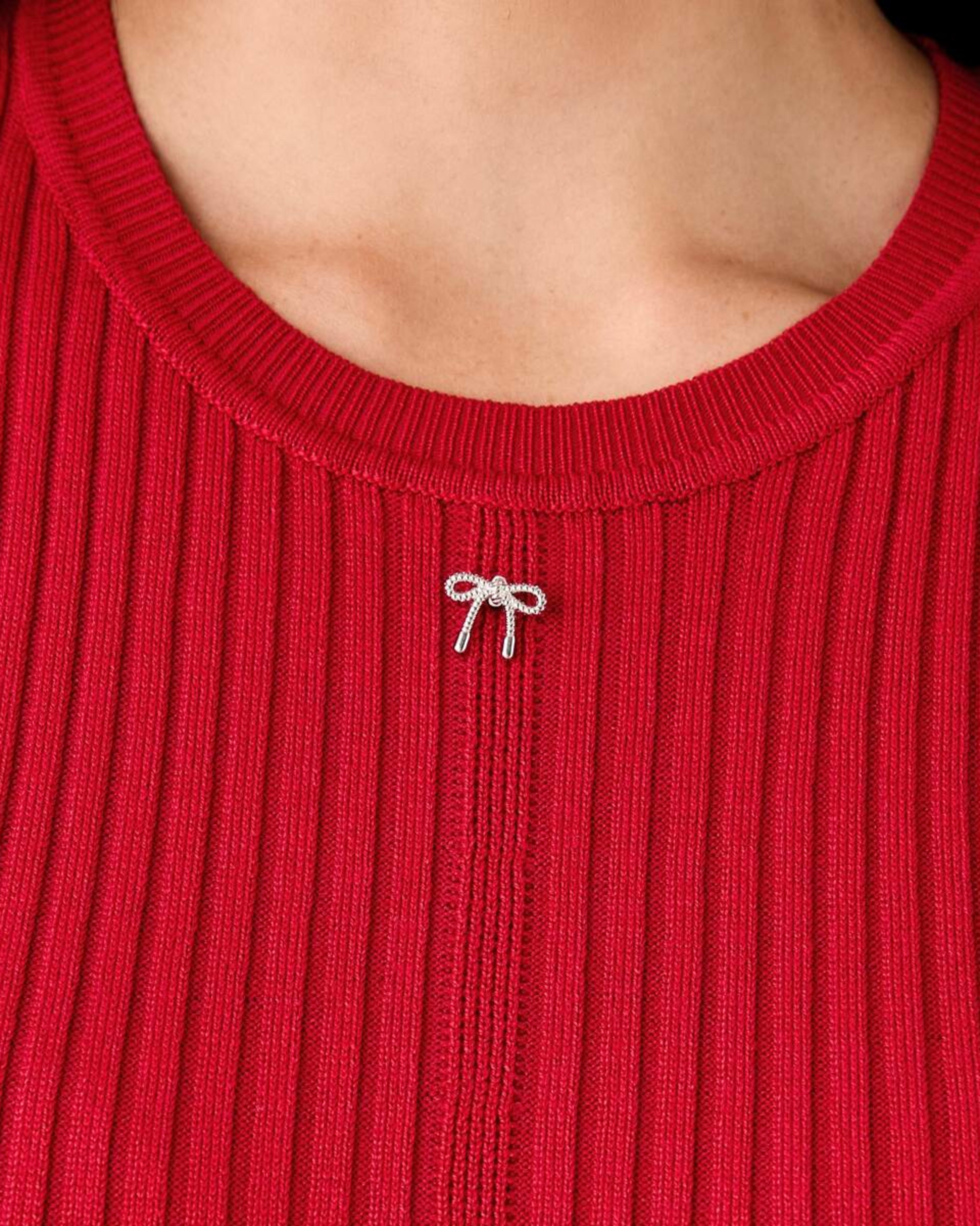 5 Short Sleeve Crew Neck Trim Top Cherry Red, 5 of 6