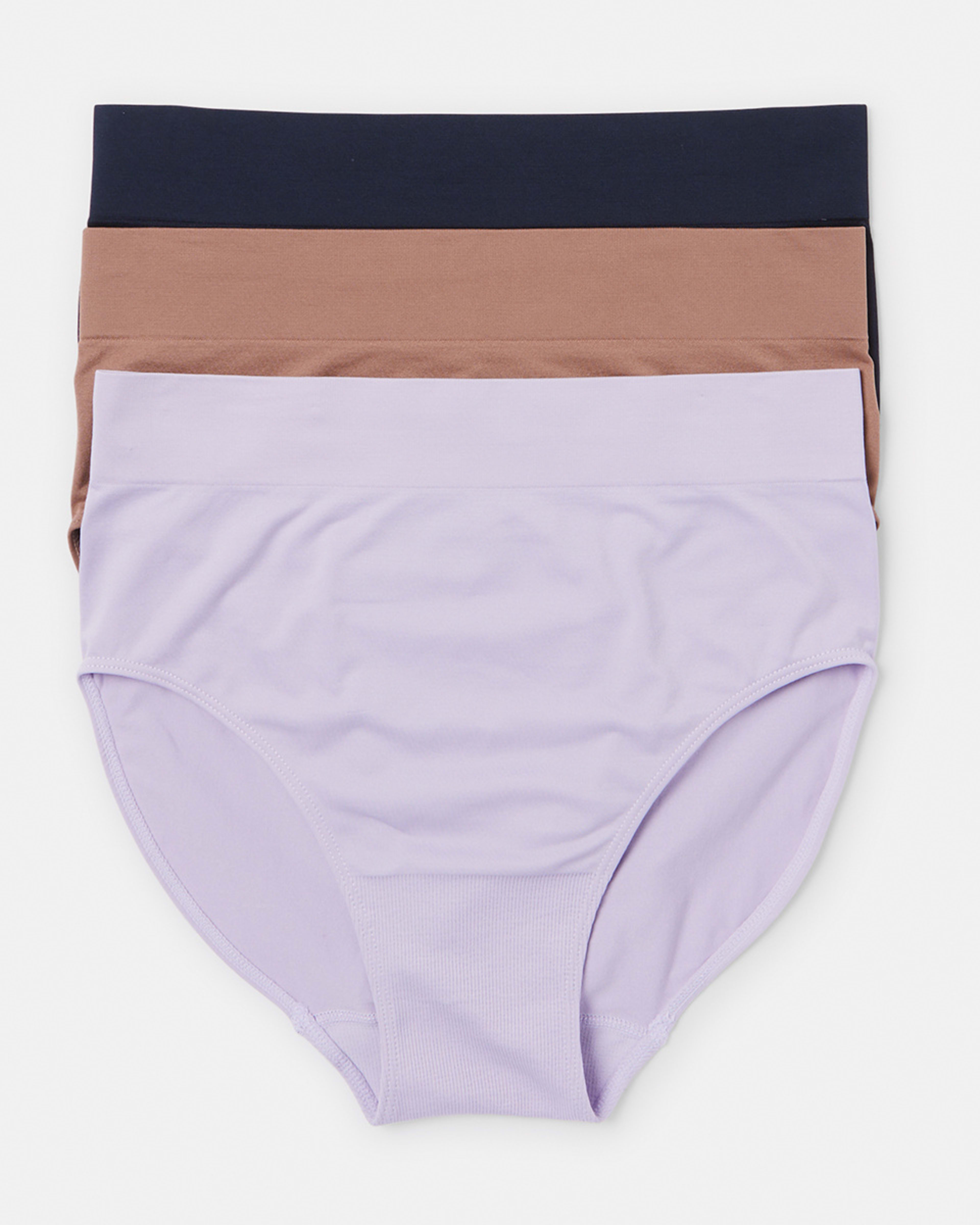 1 3 Pack Ultra Smooth Seamfree Full Briefs VIOLET CREAM PURPLE, TAN, MIDNIGHT INK, 1 of 9