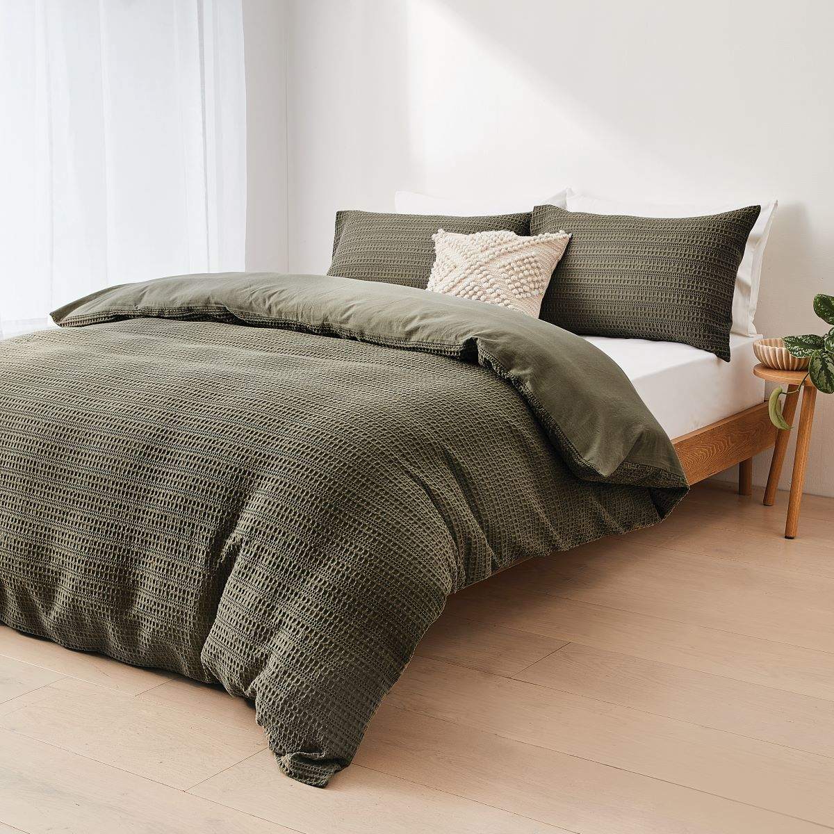 Makena Cotton Quilt Cover Set King Bed, Forest Kmart