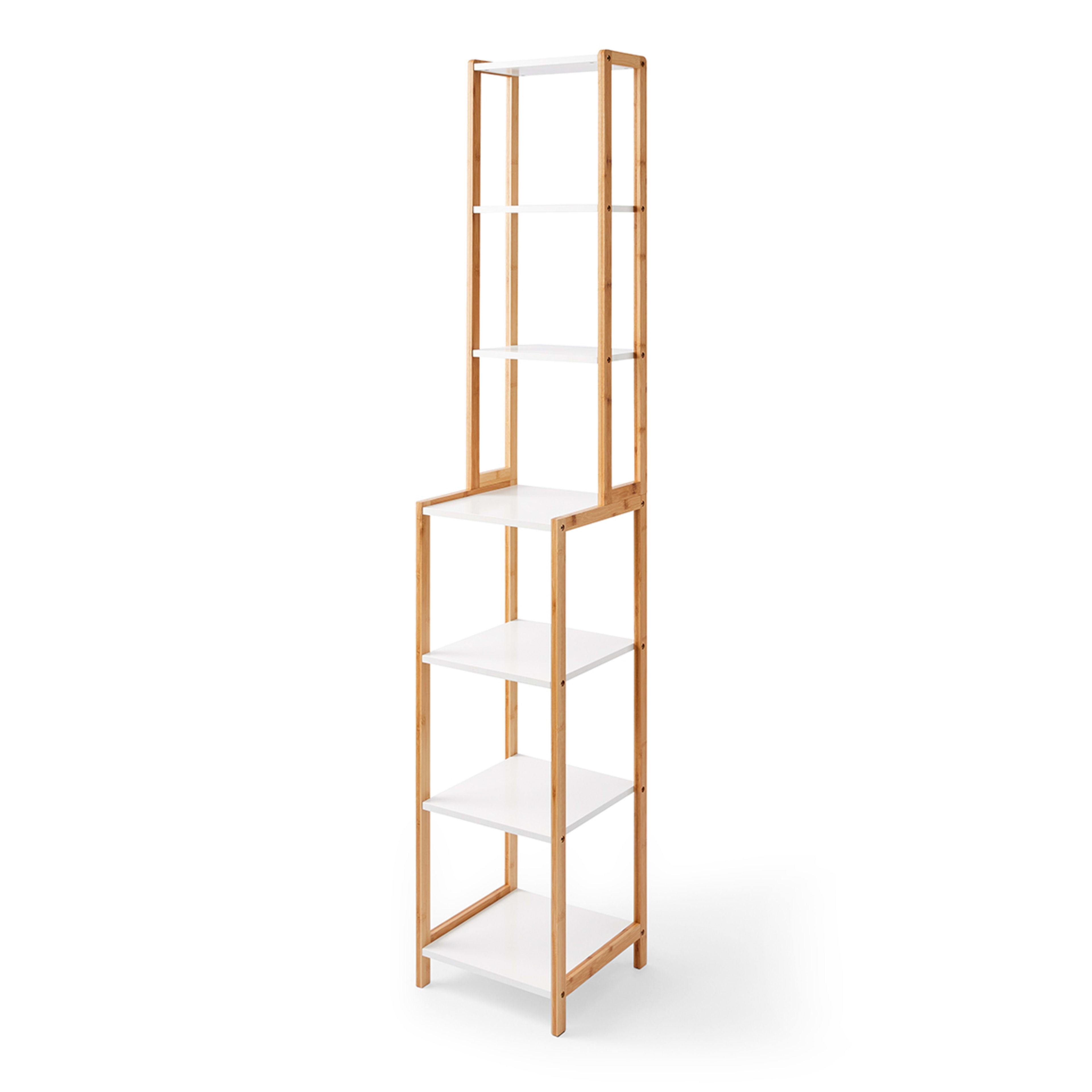 6 Bamboo and White 7 Tier Shelf, 6 of 10