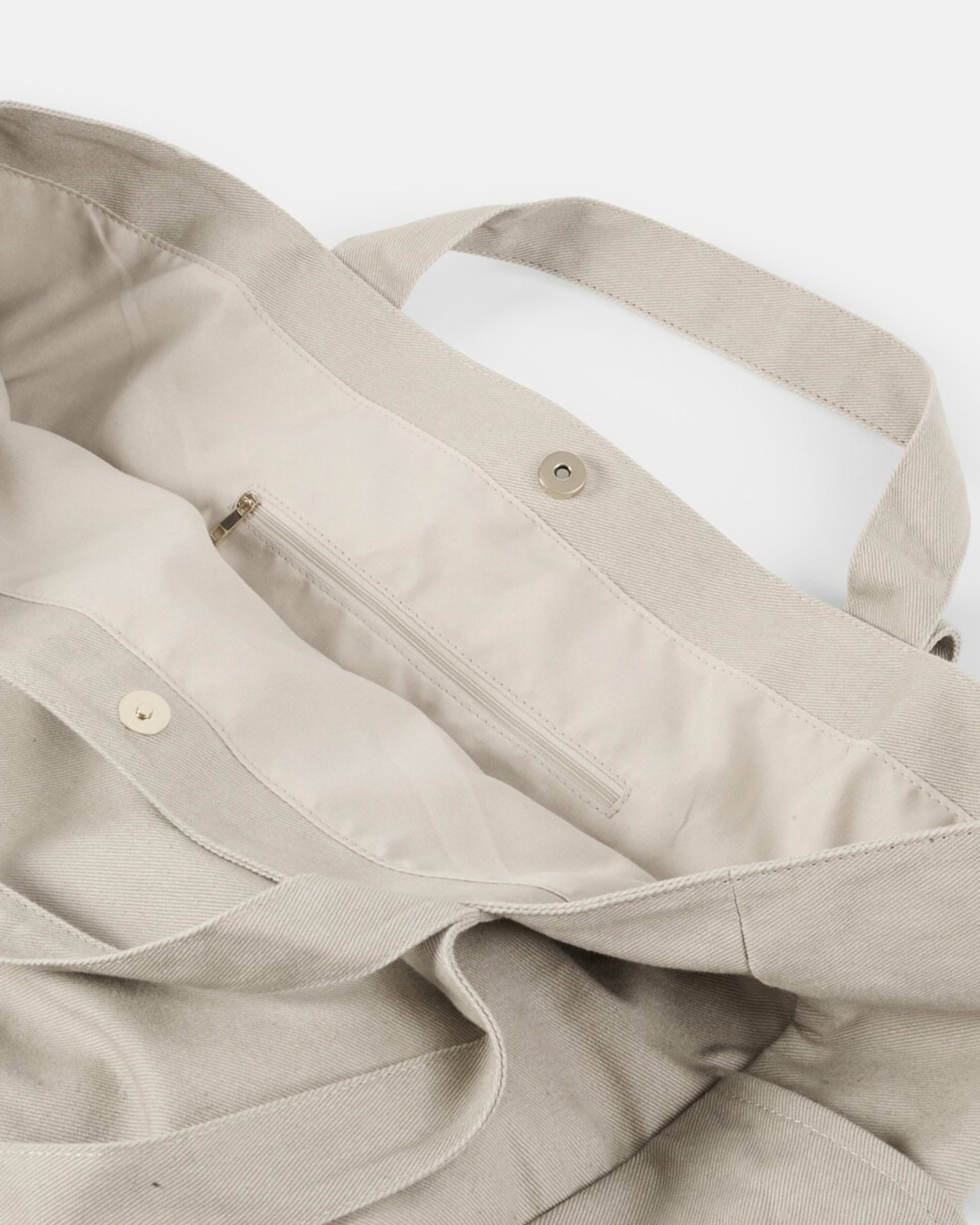 3 Woven Oversized Tote BONE BEIGE, 3 of 5