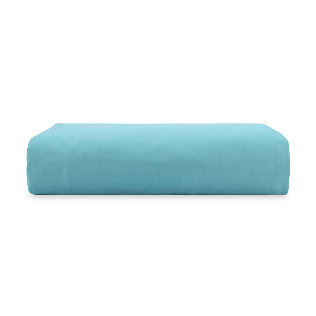 180 Thread Count Fitted Sheet Single Bed, Aqua Kmart