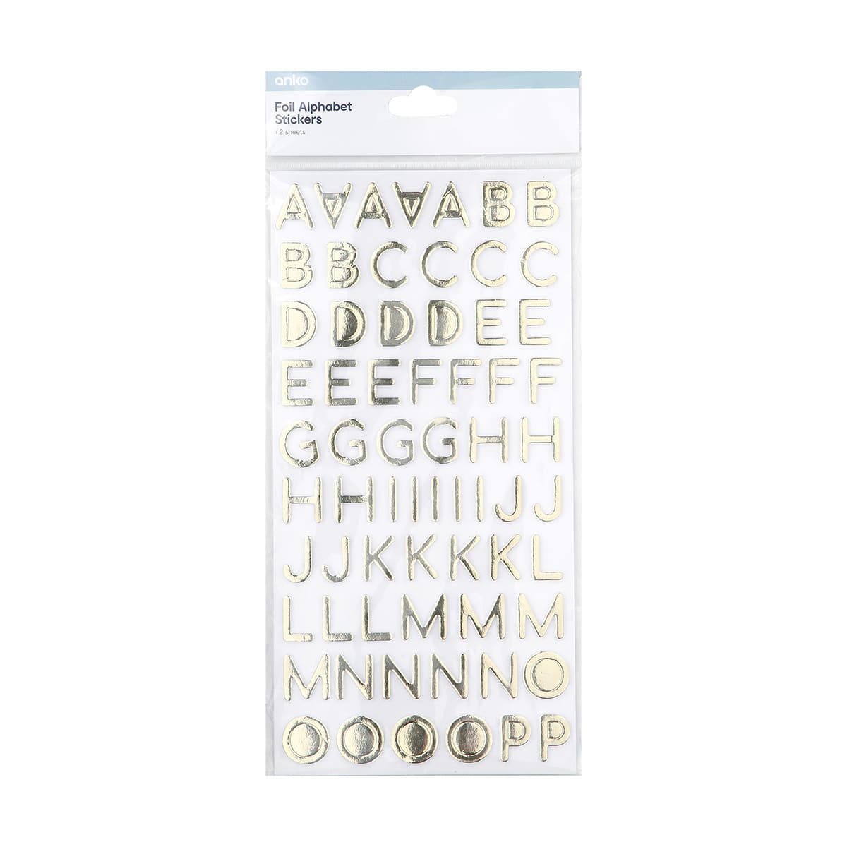 Foil Alphabet Stickers - Gold Look - Kmart