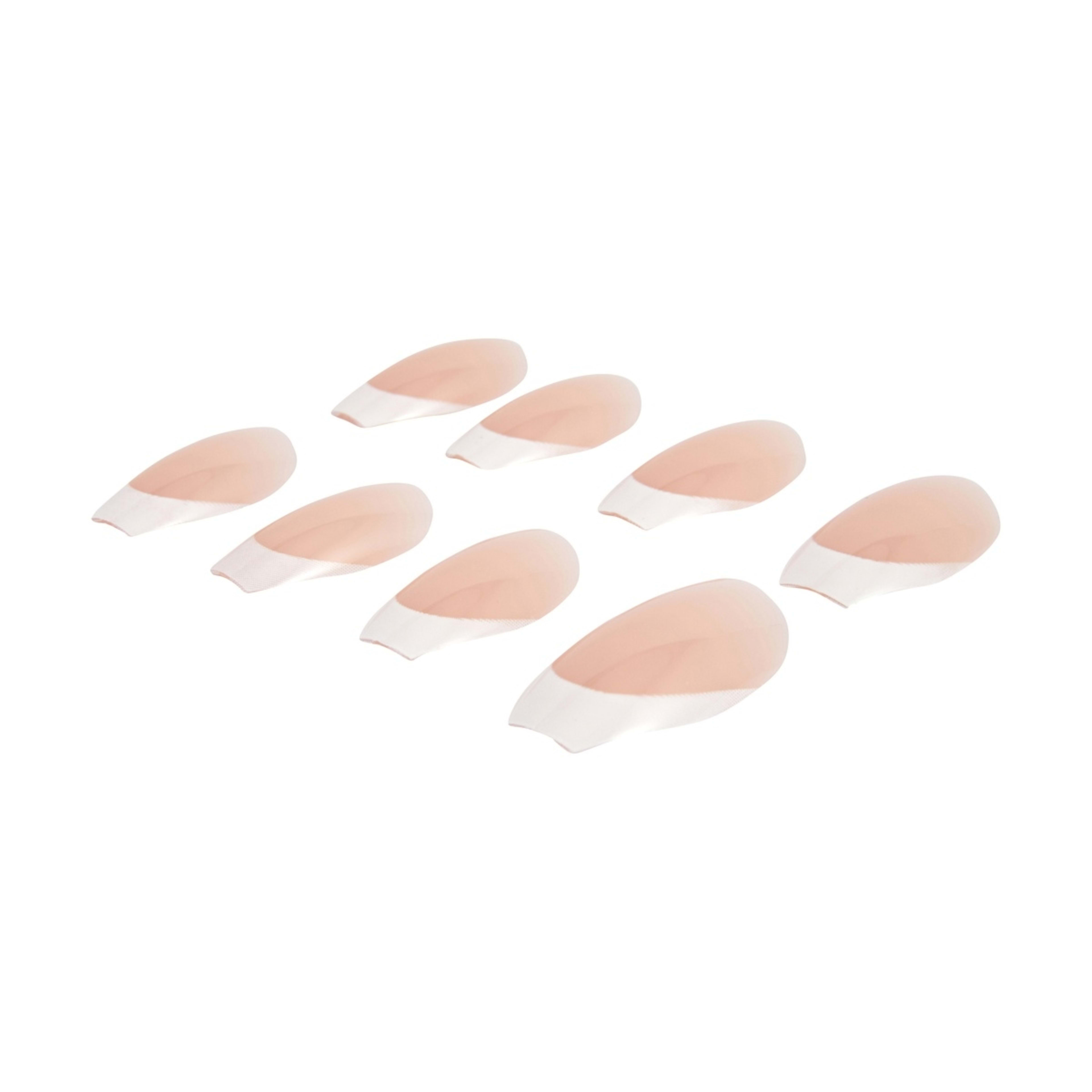 4 OXX Cosmetics 24 Pack Artificial Nails with Adhesive - Coffin Shape, French Tip, 4 of 5