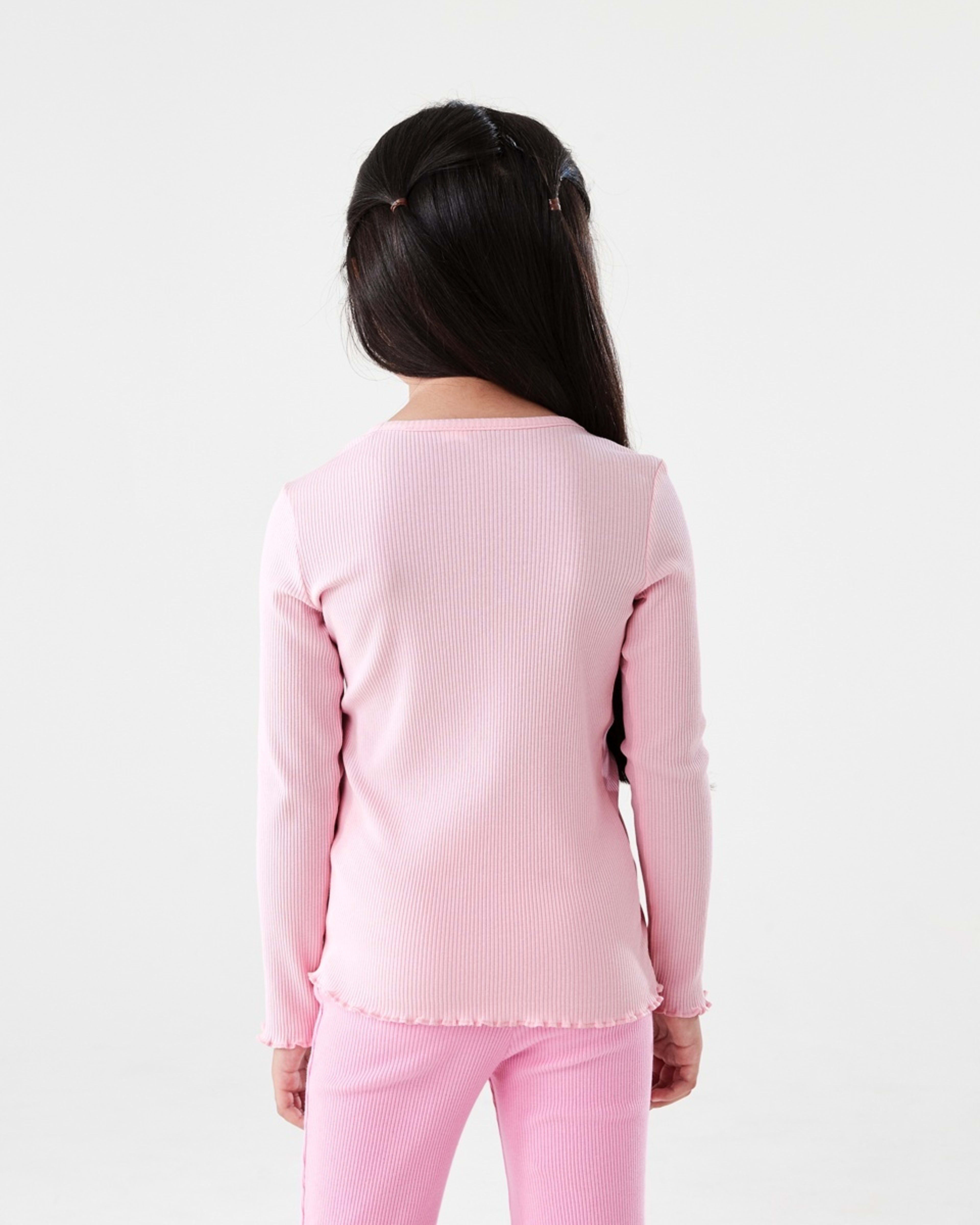 2 Long Sleeve Rib T-shirt Pearl Pink, 2 of 9