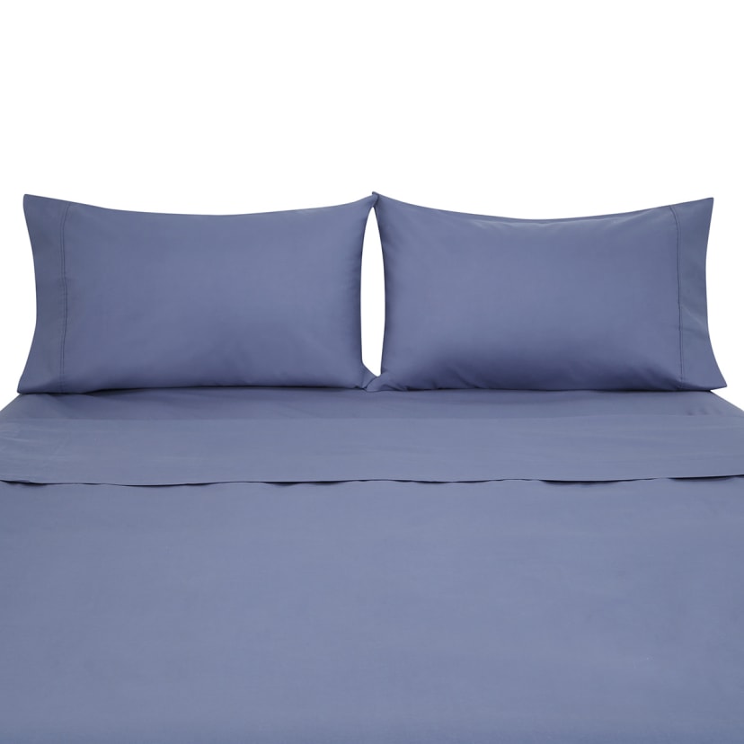 180 Thread Count Sheet Set Queen Bed, Mid Blue Kmart