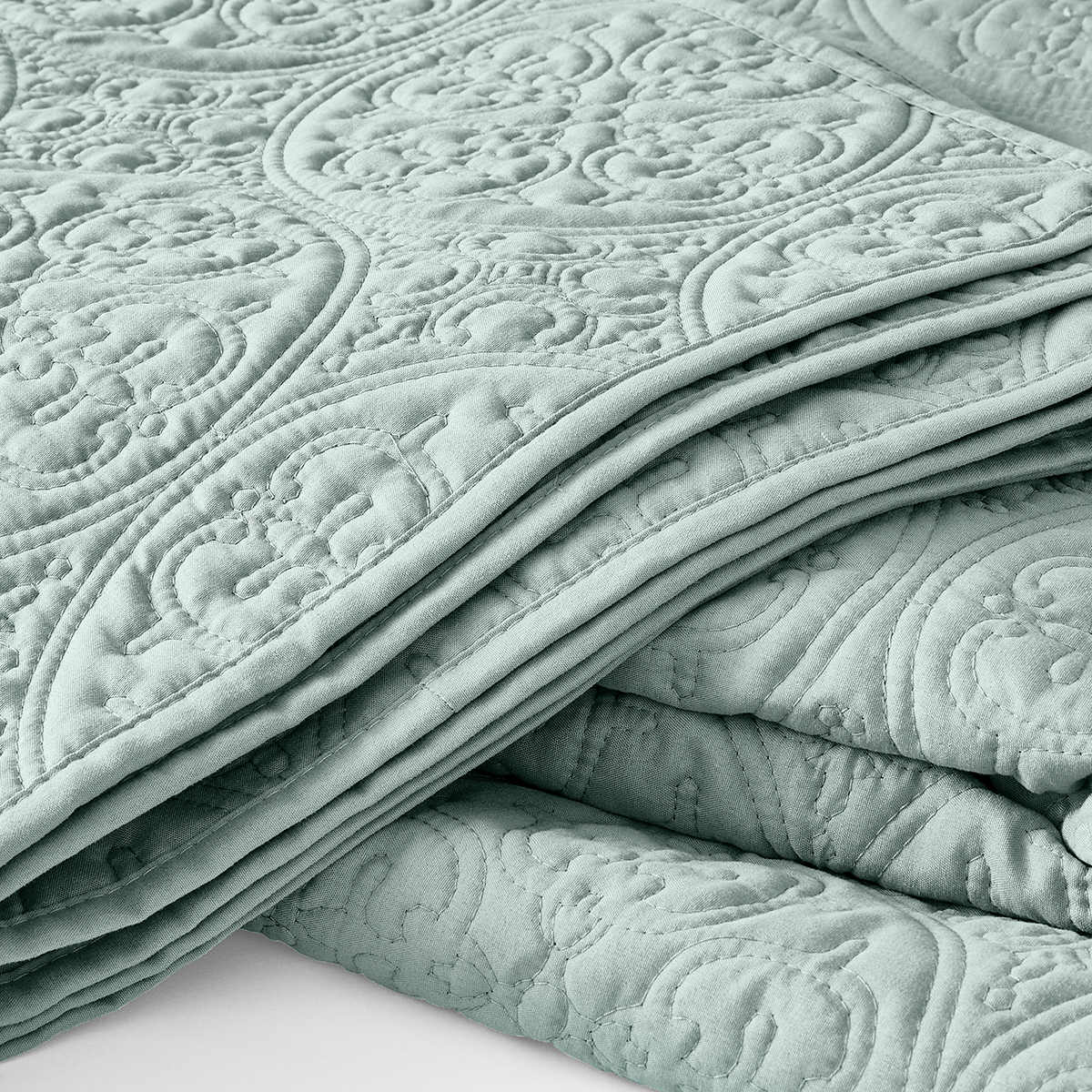 Aria Coverlet Set Queen/King Bed, Sage Kmart NZ