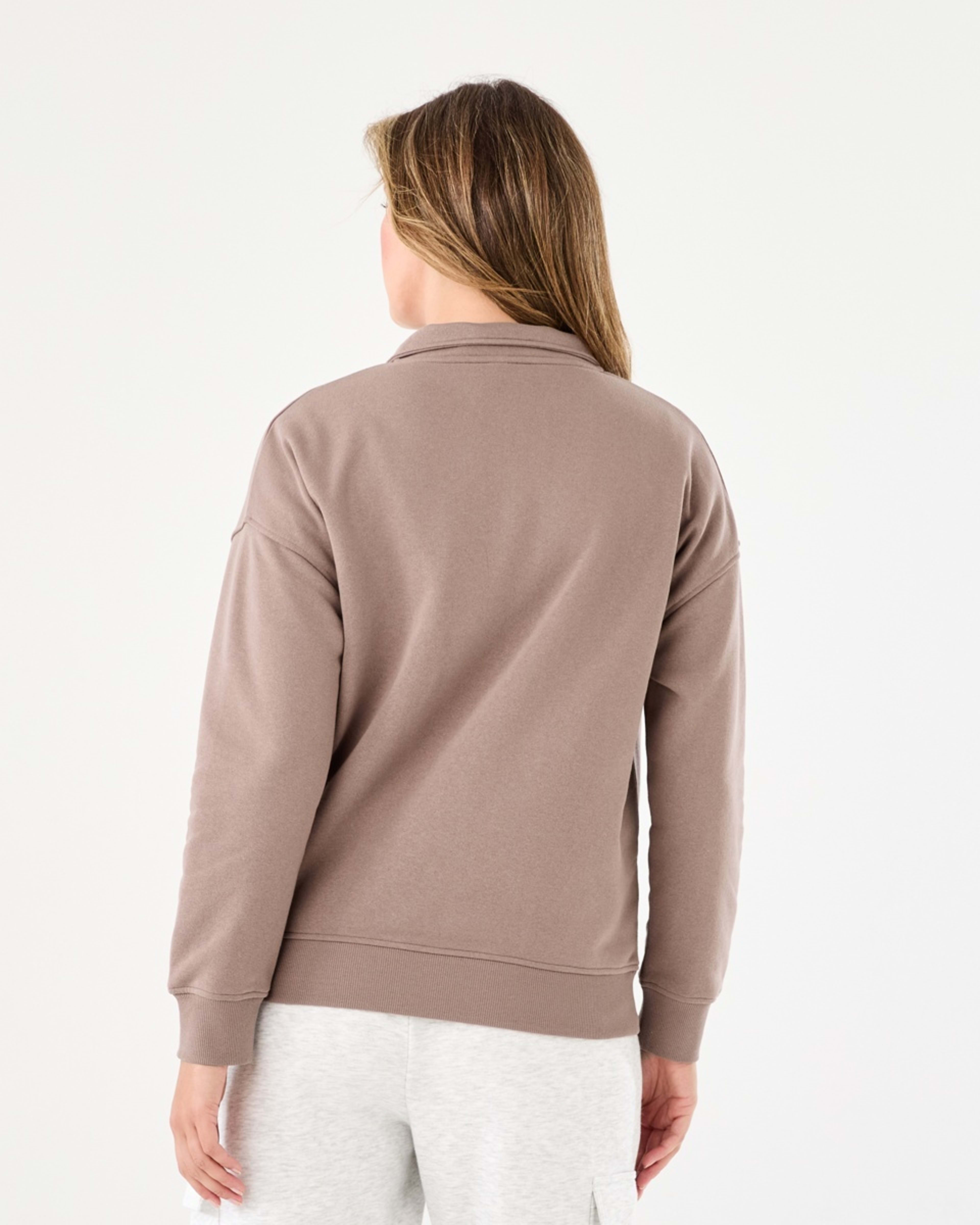 3 Quarter Zip Seam Front Sweatshirt Taupe Brn, 3 of 6