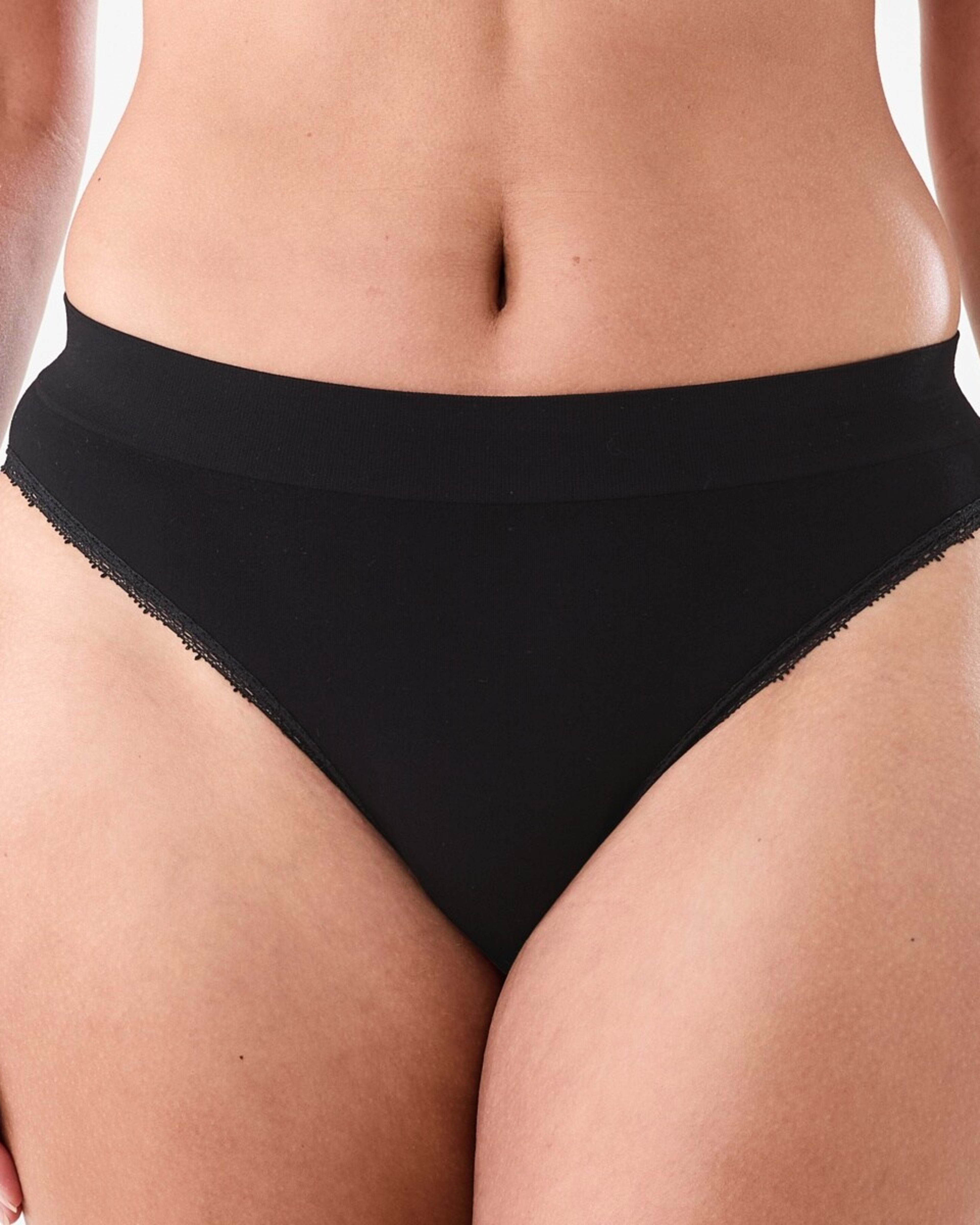 6 3 Pack Seamfree Bamboo Lace Bikini Briefs Bk Bk Bk, 6 of 9