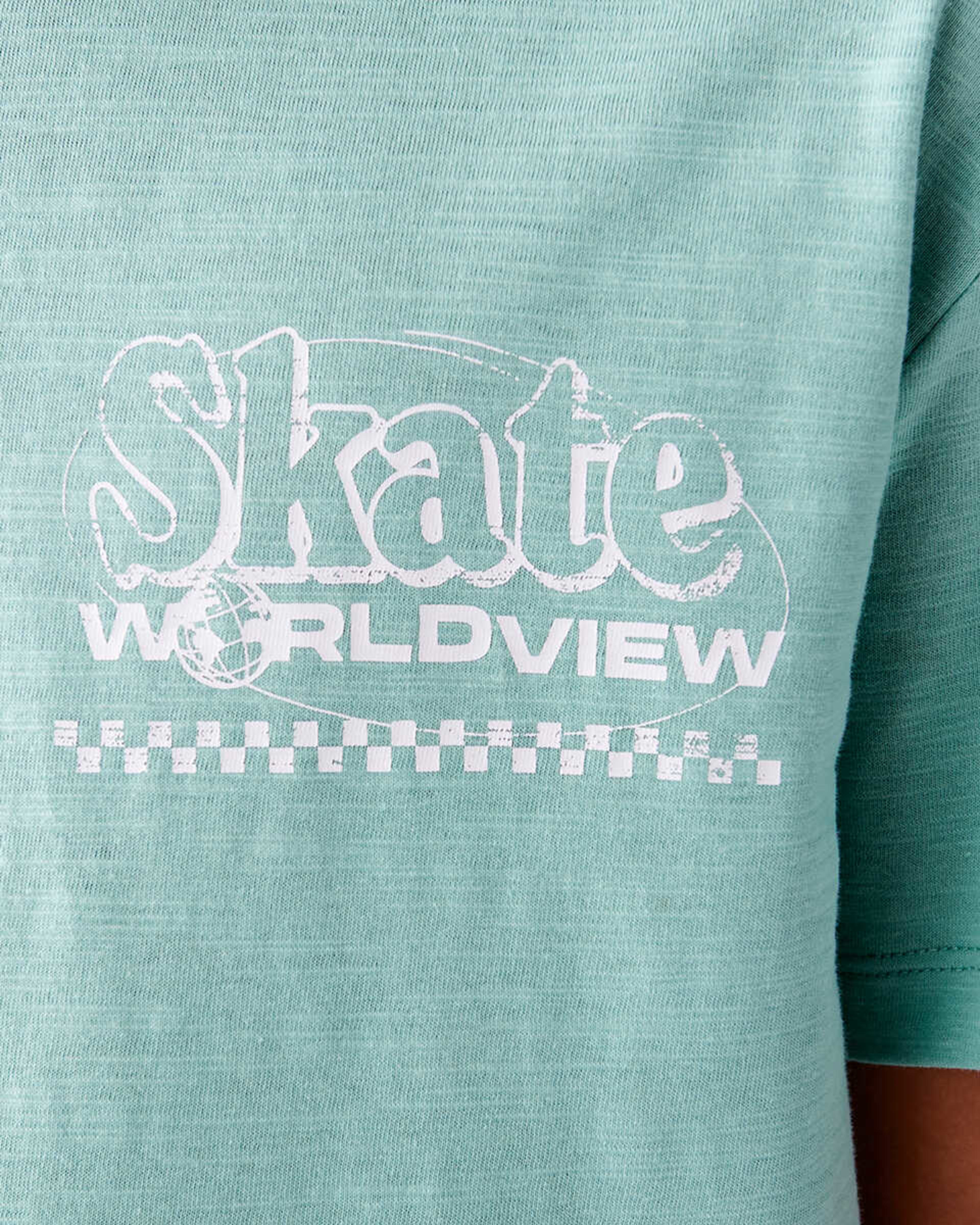 4 Short Sleeve Back Print T-shirt Teal Skate, 4 of 9