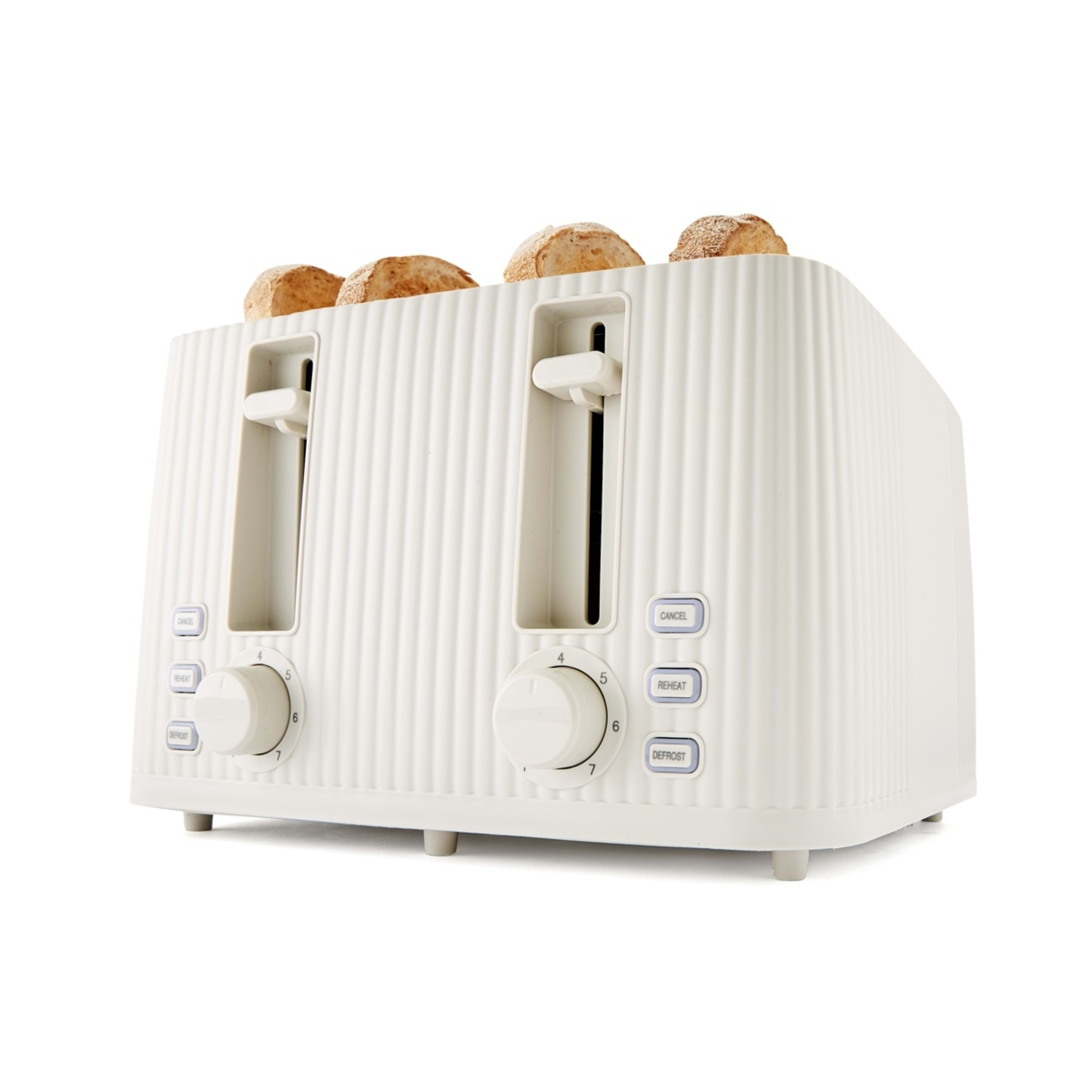 1 4 Slice Toaster Linear - Off White, 1 of 8