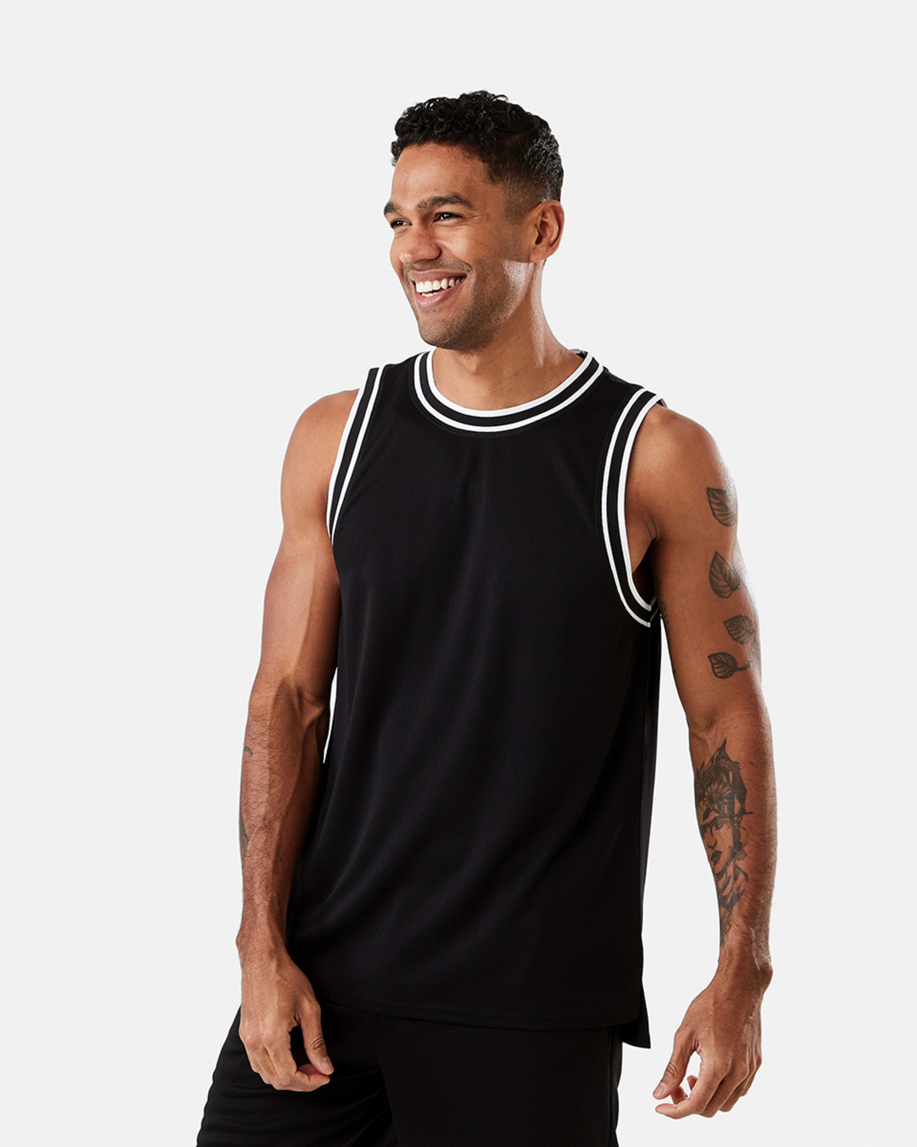 2 Active Mens Basketball Tank BLACK, 2 of 6