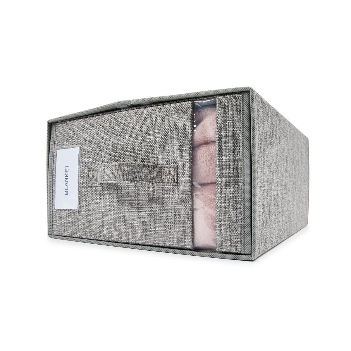 Linen Look Large Bed Linen Box - Charcoal - Kmart