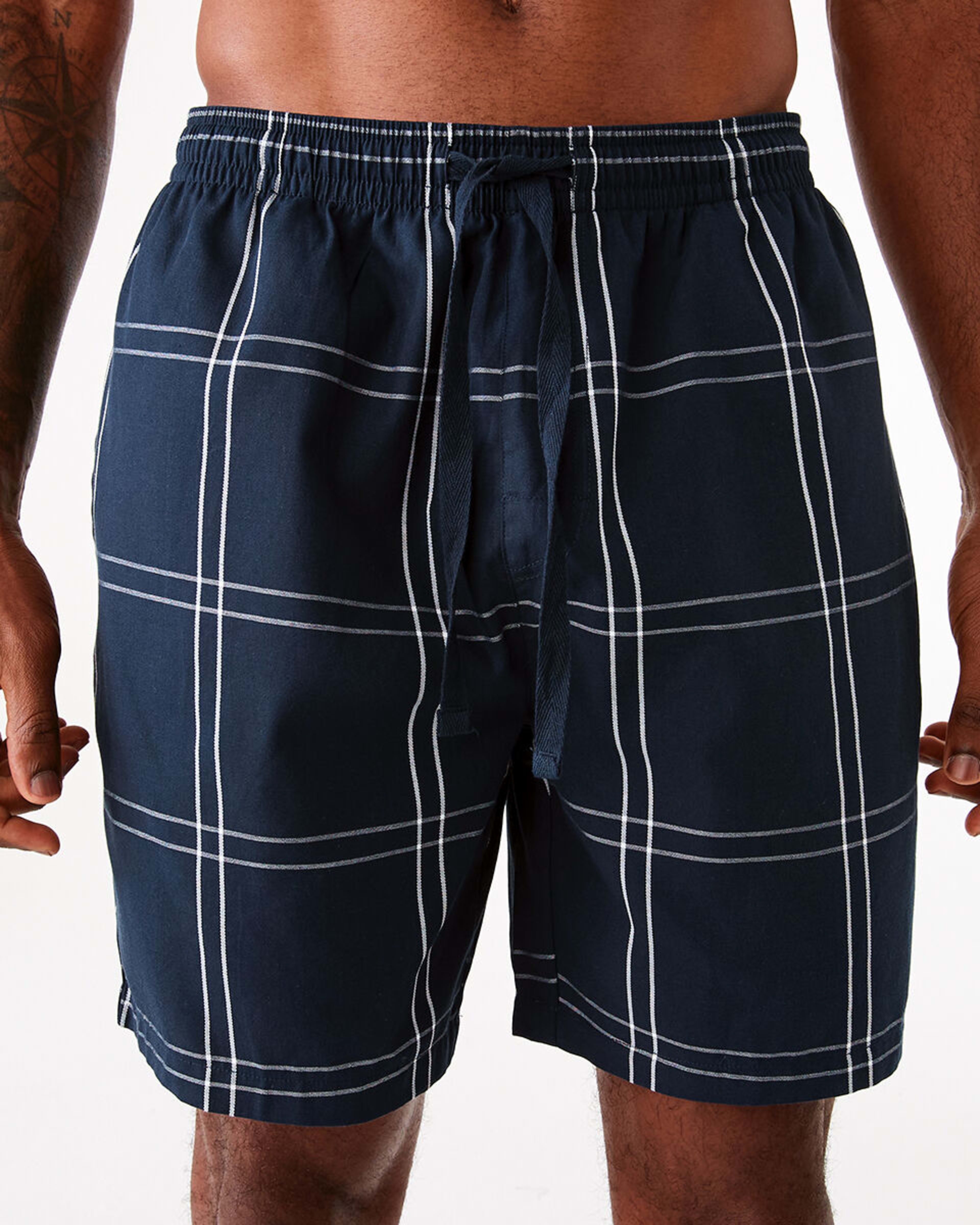 1 Woven Check Shorts Navy Pane, 1 of 7