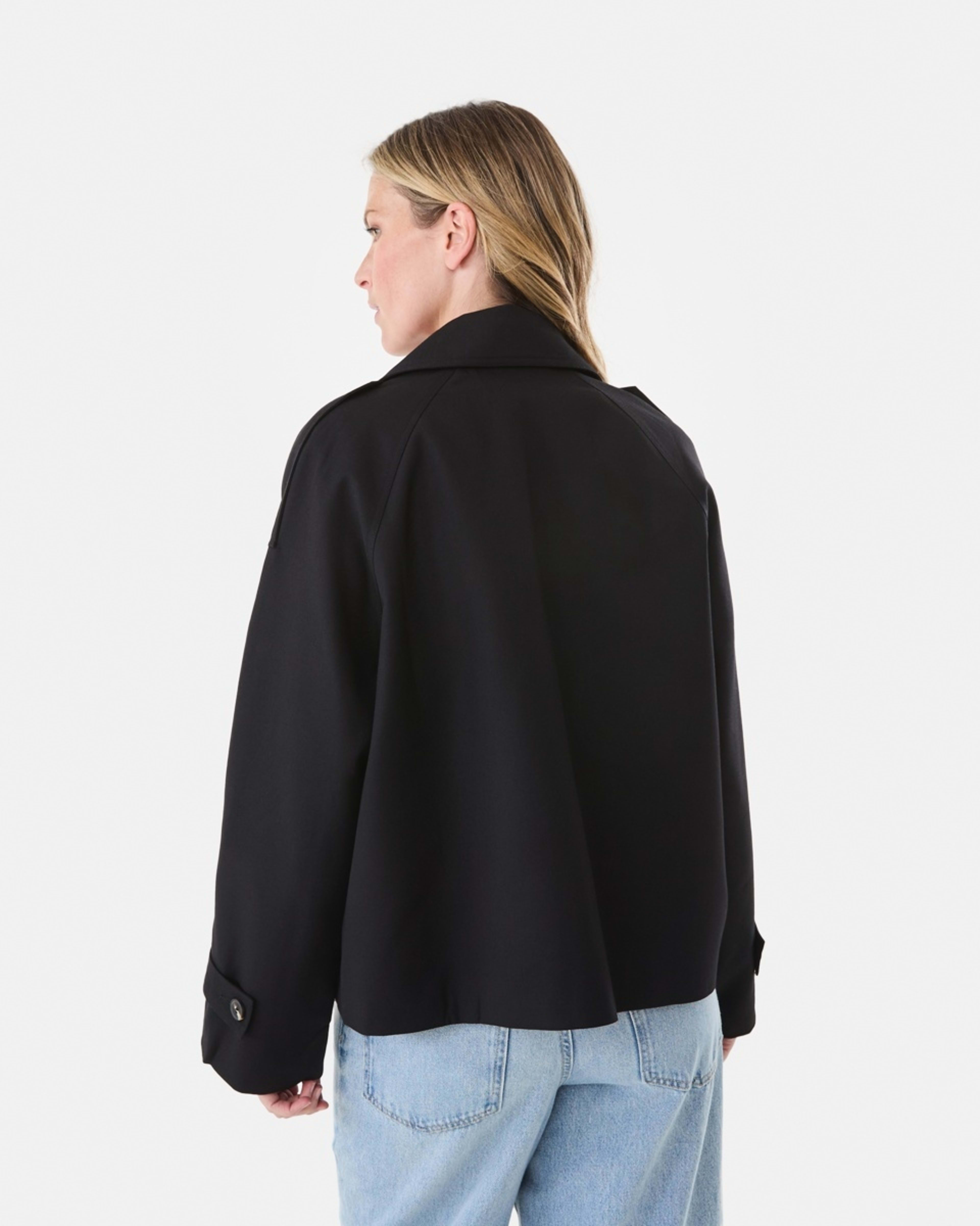 4 Crop Trench Coat Black, 4 of 8