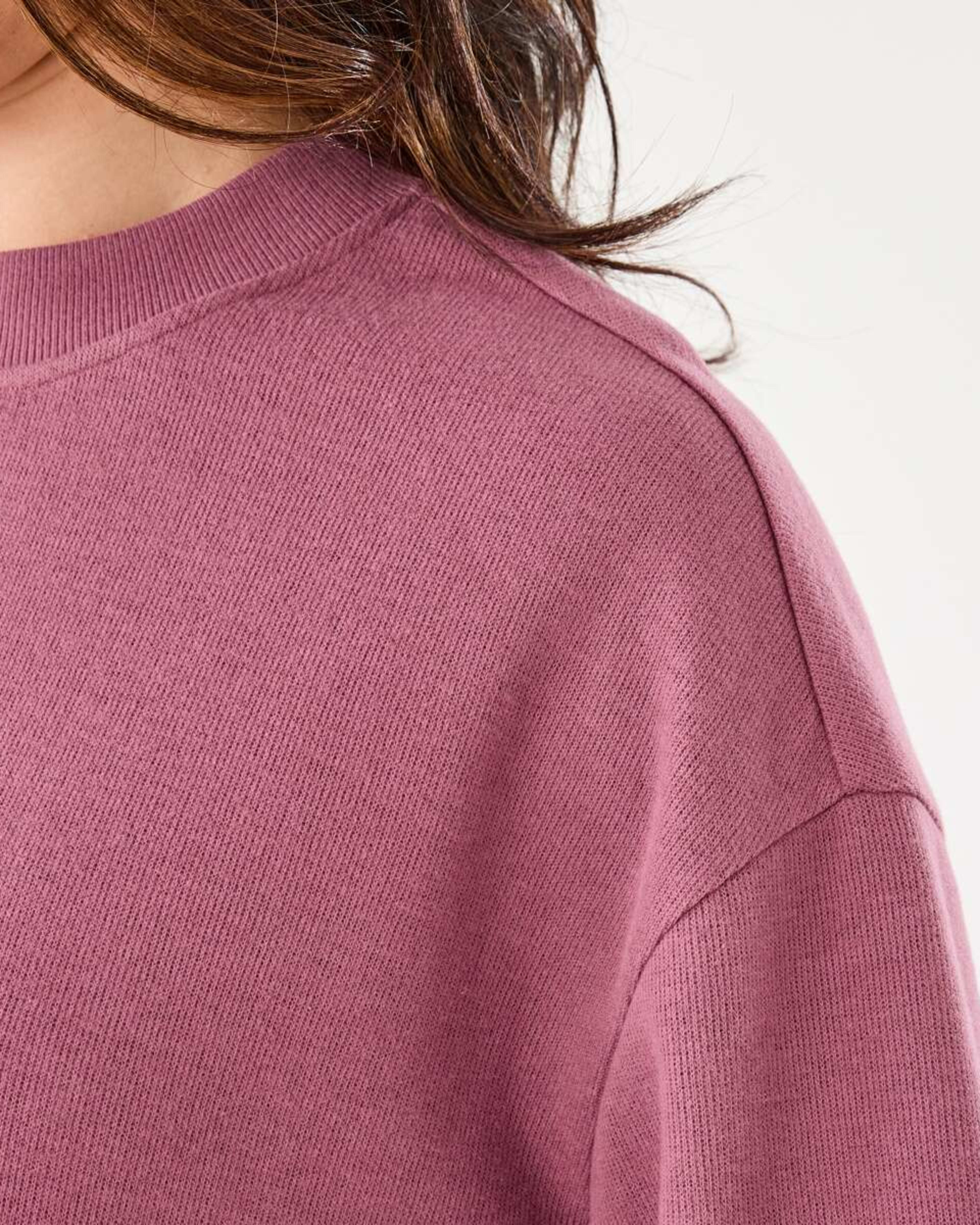 5 Long Sleeve Brushed Seam Detail Top Berry, 5 of 6