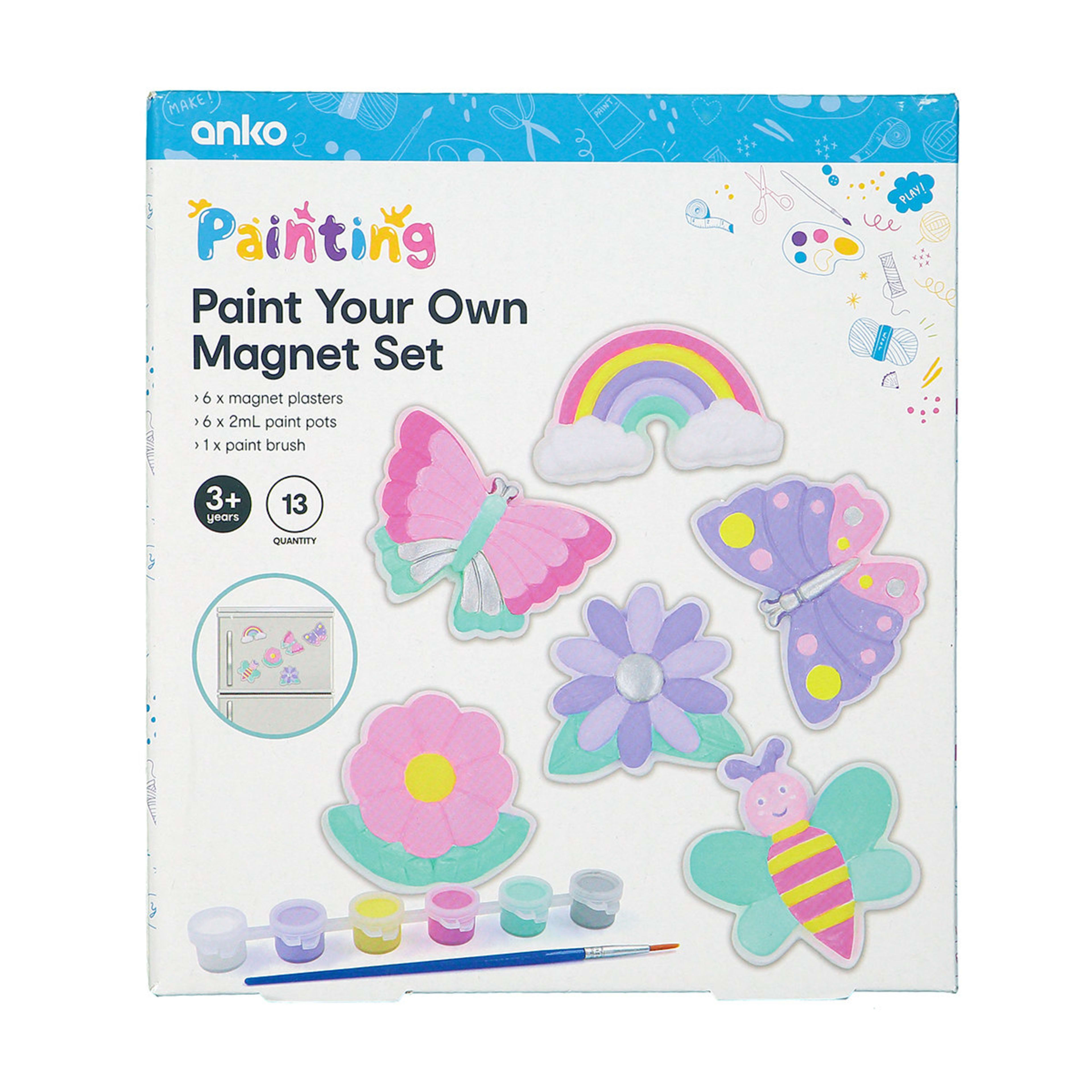 1 13 Piece Paint Your Own Magnet Set, 1 of 9
