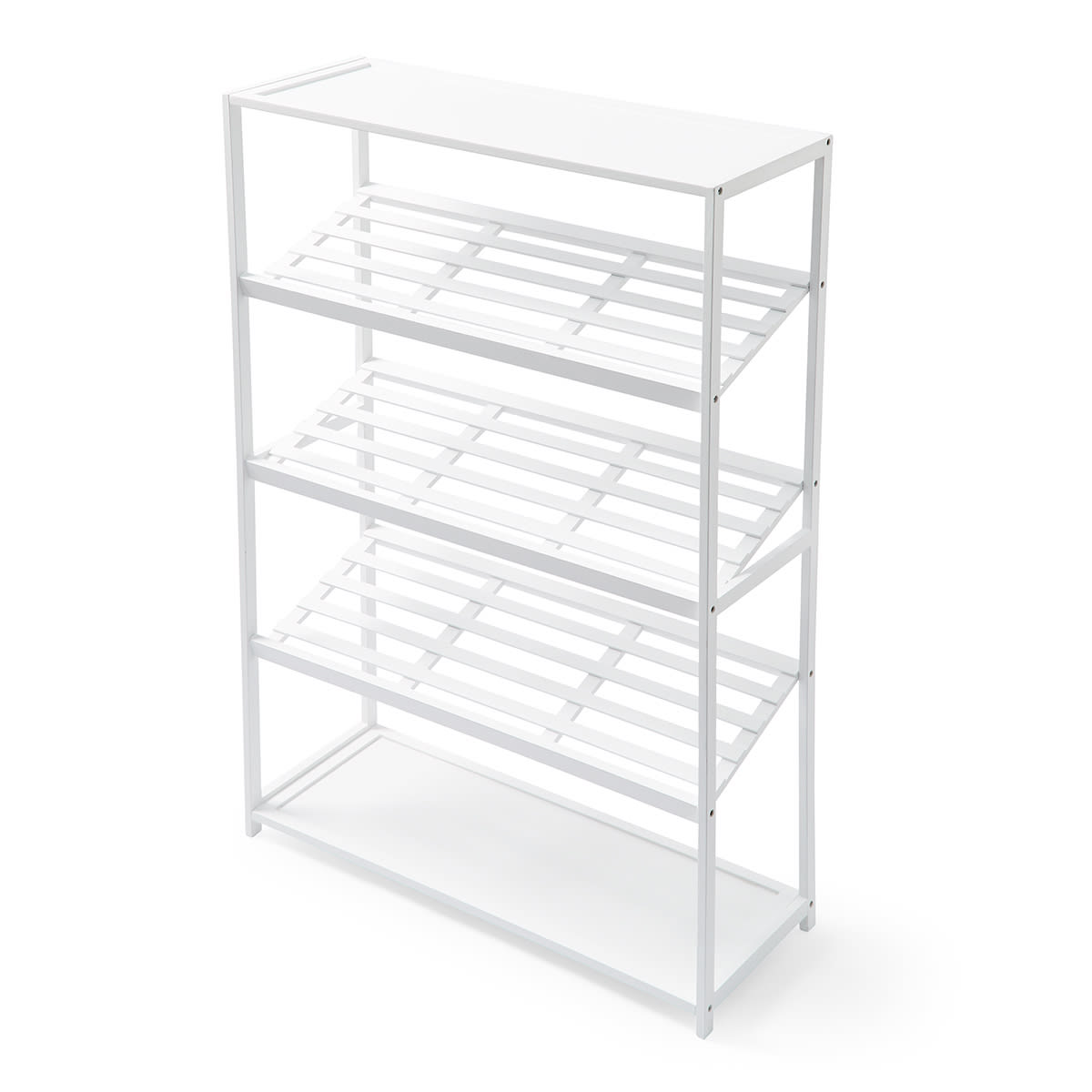 5 Tier White Bamboo Shoe Rack Kmart NZ
