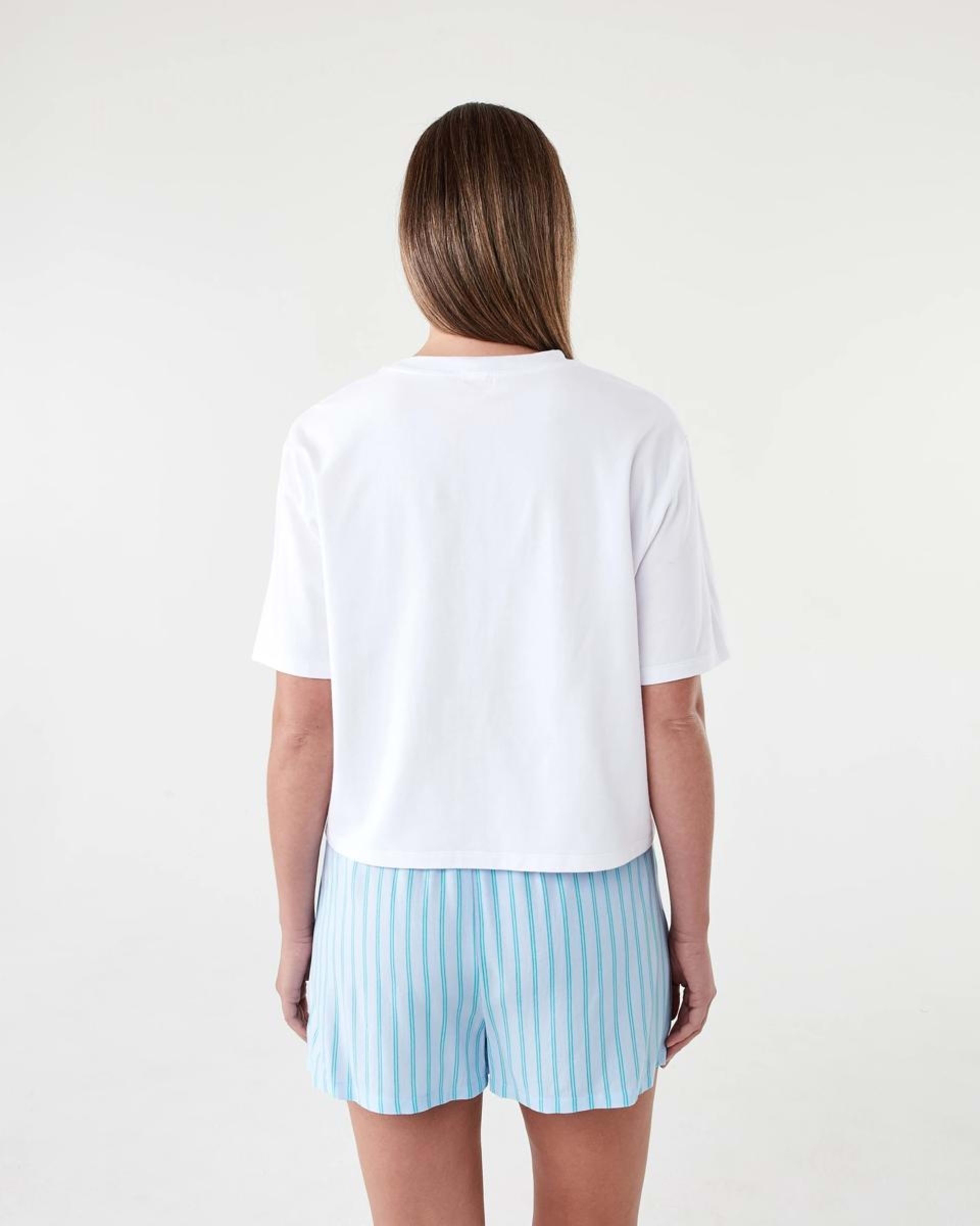 3 Print Knit T-shirt and Woven Shorts Pyjama Set Lobster, 3 of 8