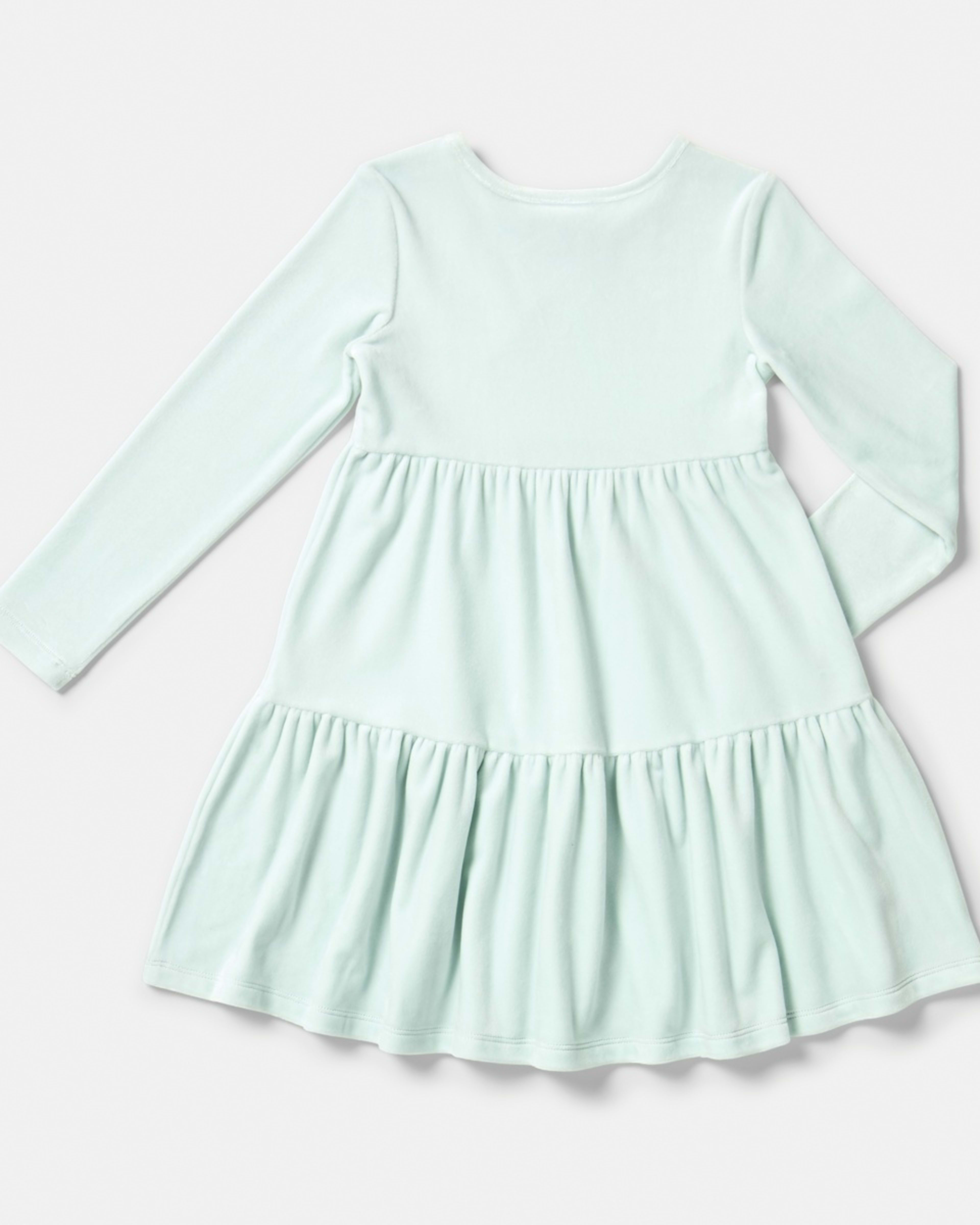 9 Long Sleeve Velour Tier Dress Butterfly, 9 of 9