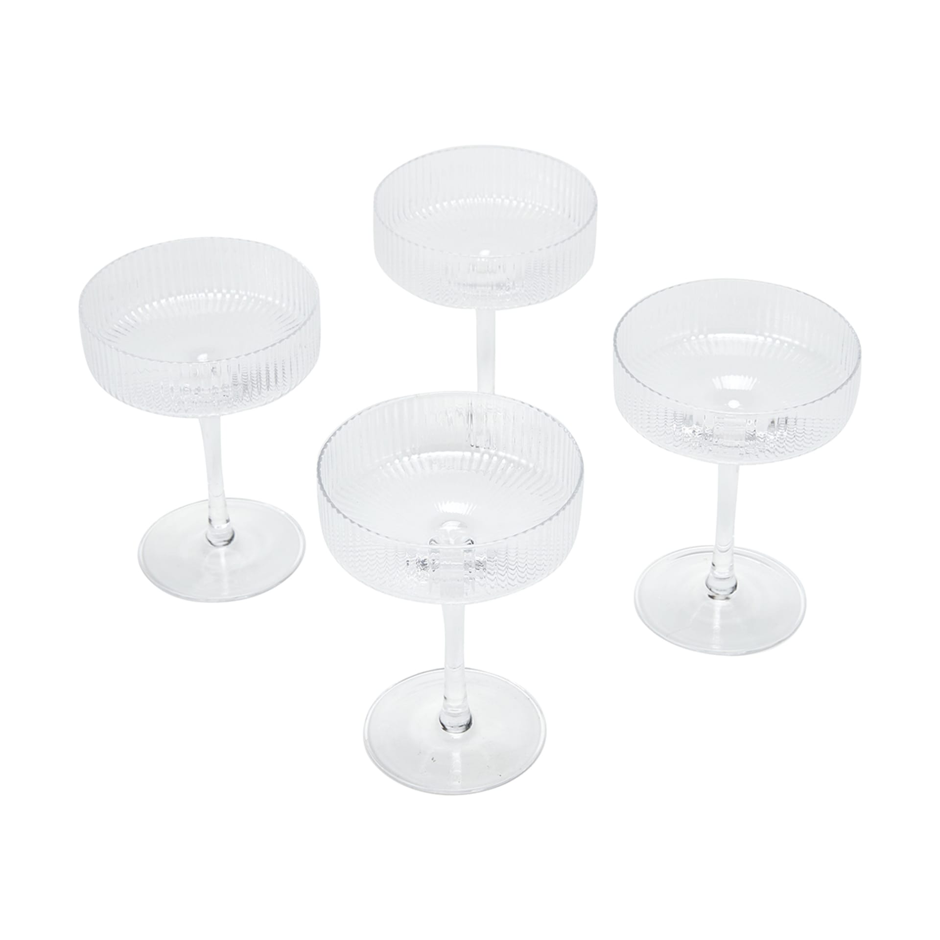 4 Linear Coupe Champagne Glasses Kmart