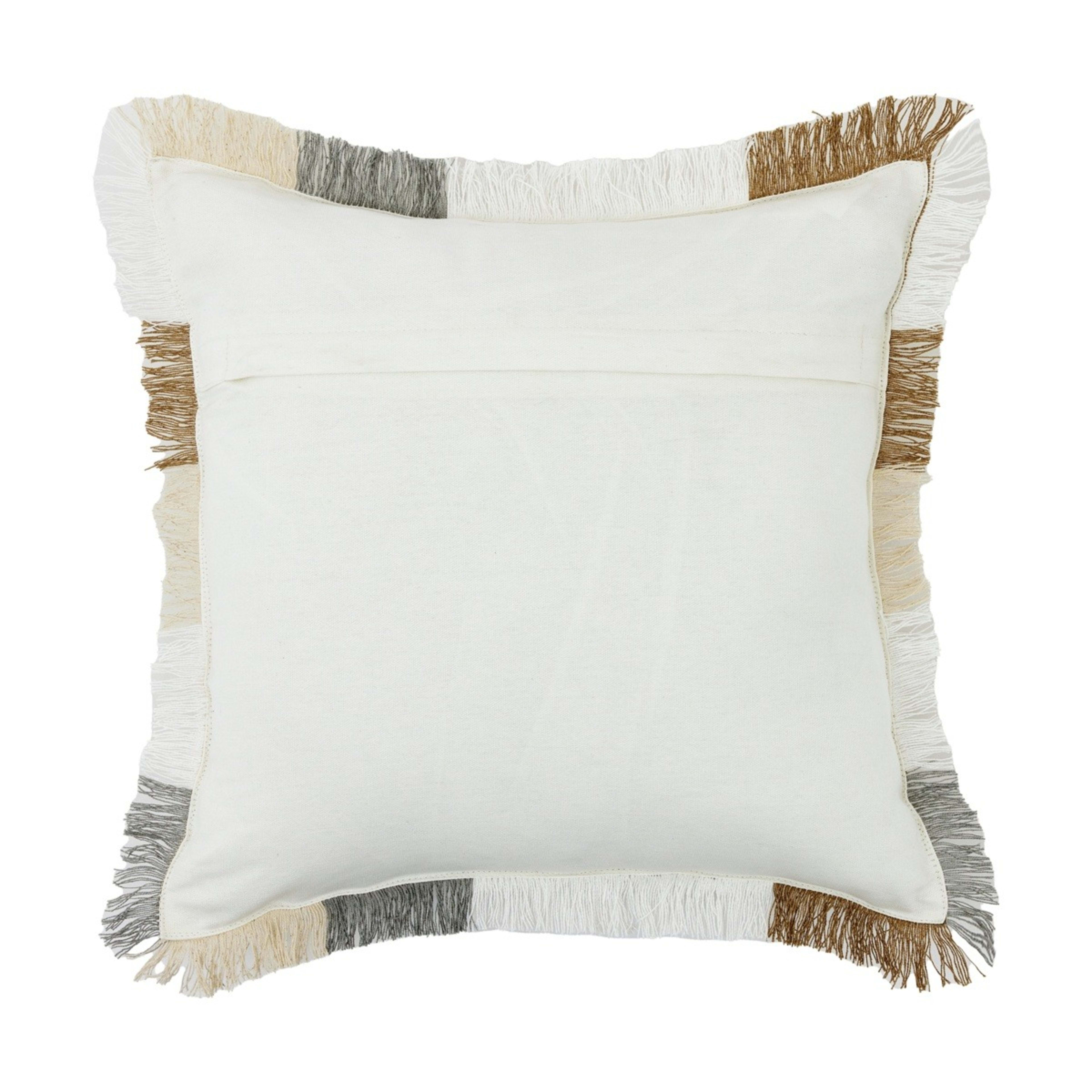 3 60cm Check Fringe Cushion, 3 of 4