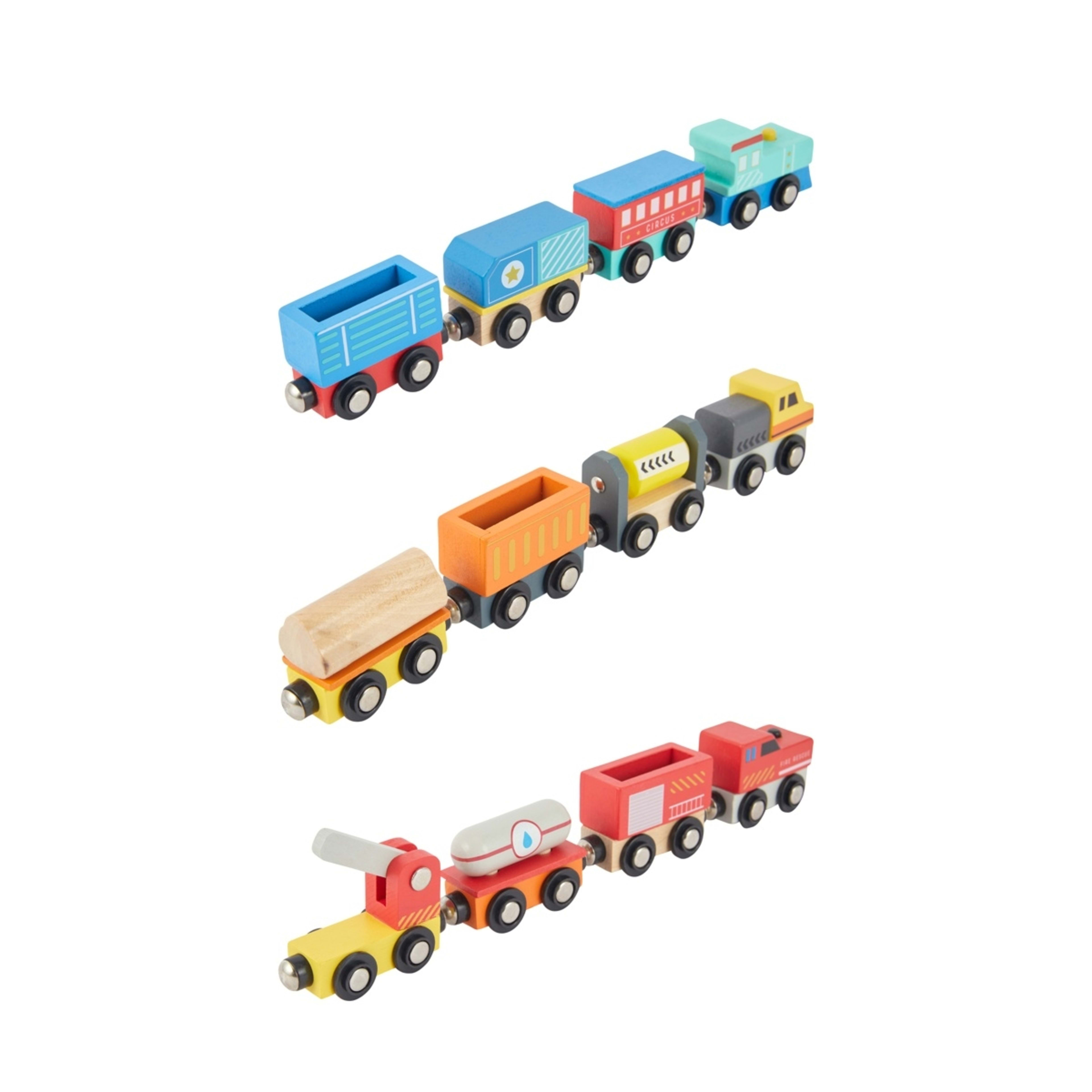 4 Wooden Train and Carriage Set - Assorted, 4 of 9